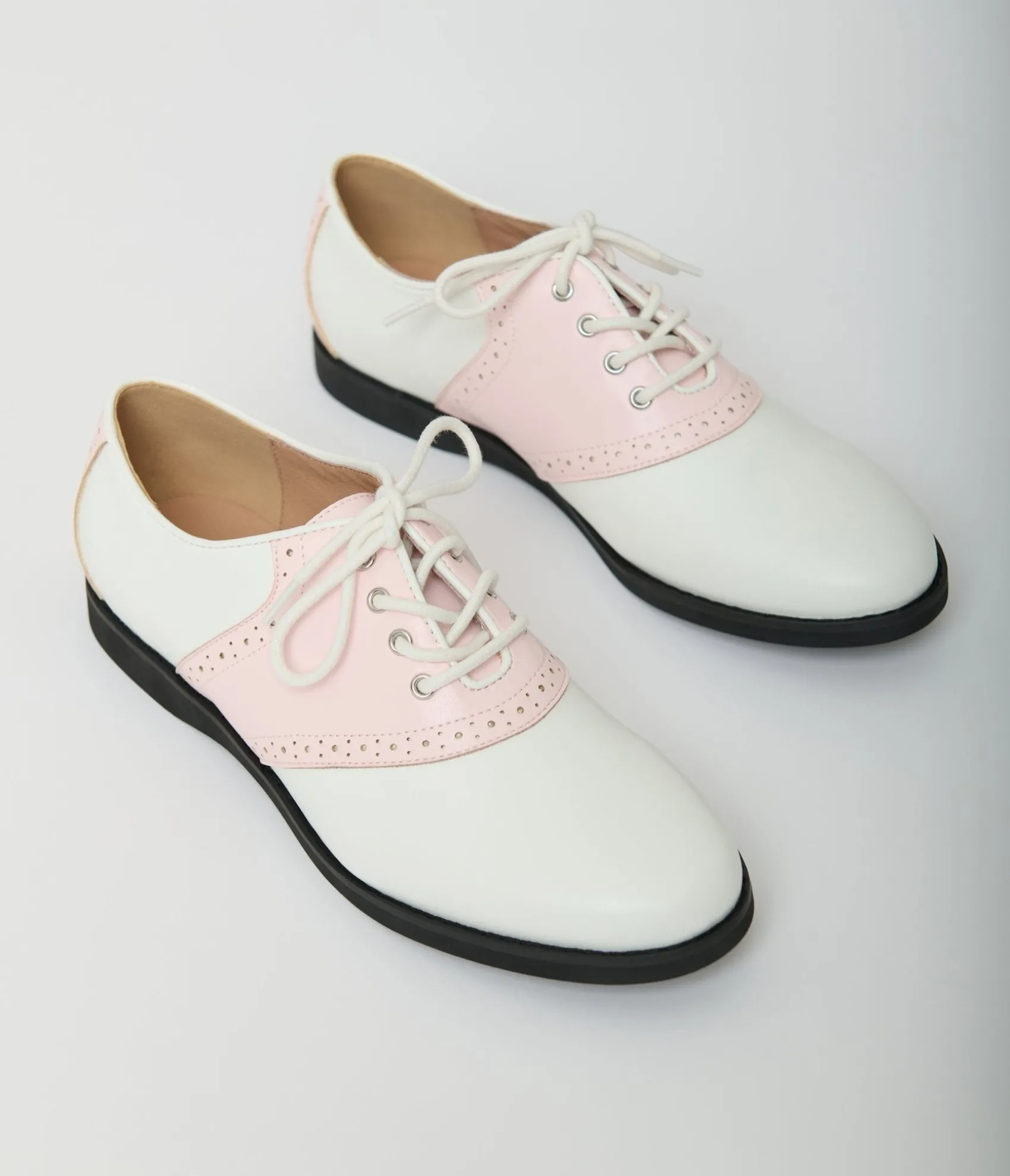 Unique Vintage Chelsea Crew 1950s Pink & White Rizzo Saddle Oxford Shoes Cheap