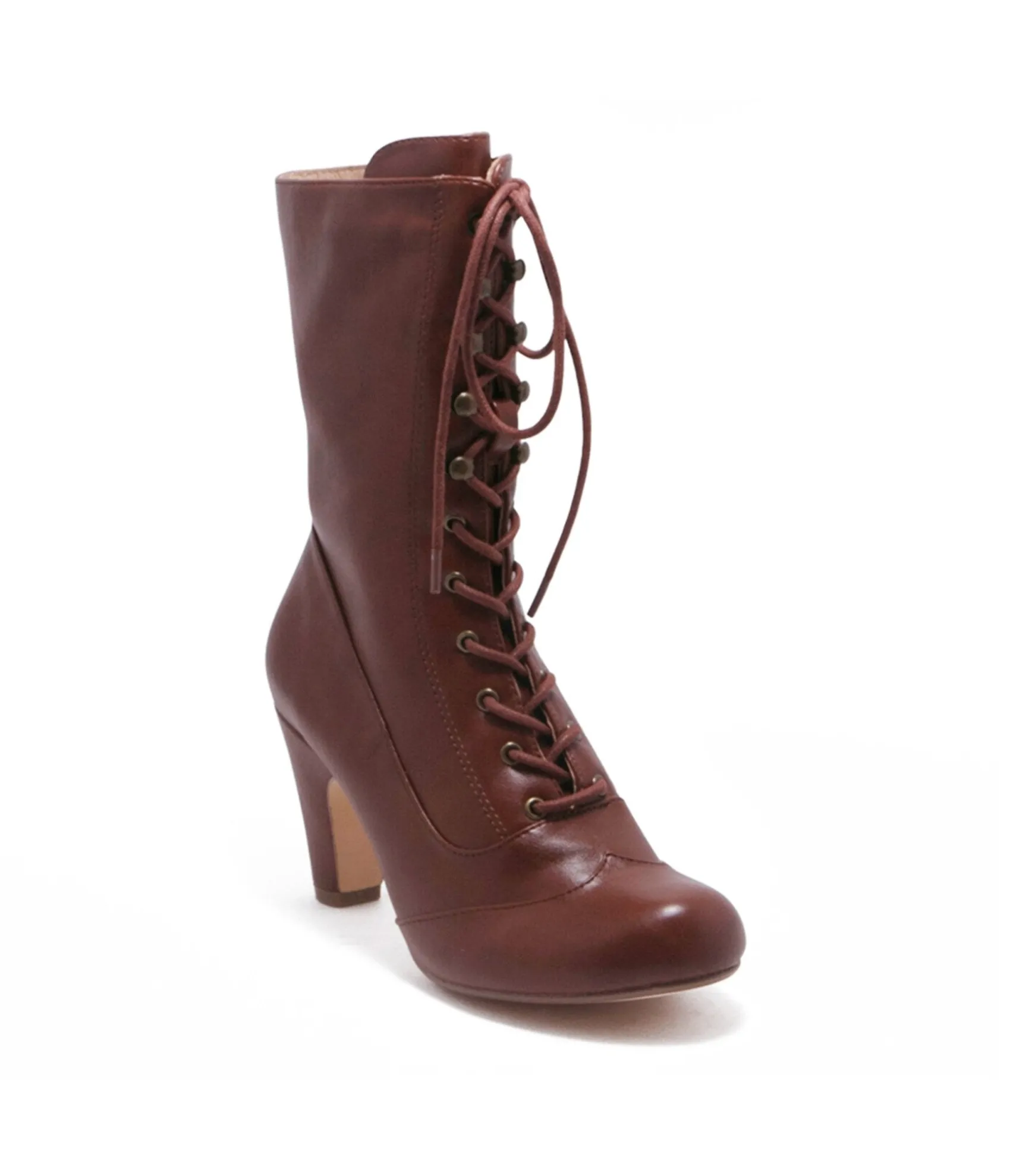 Unique Vintage Chelsea Crew Tan Leatherette Victorian Claire Boots Flash Sale