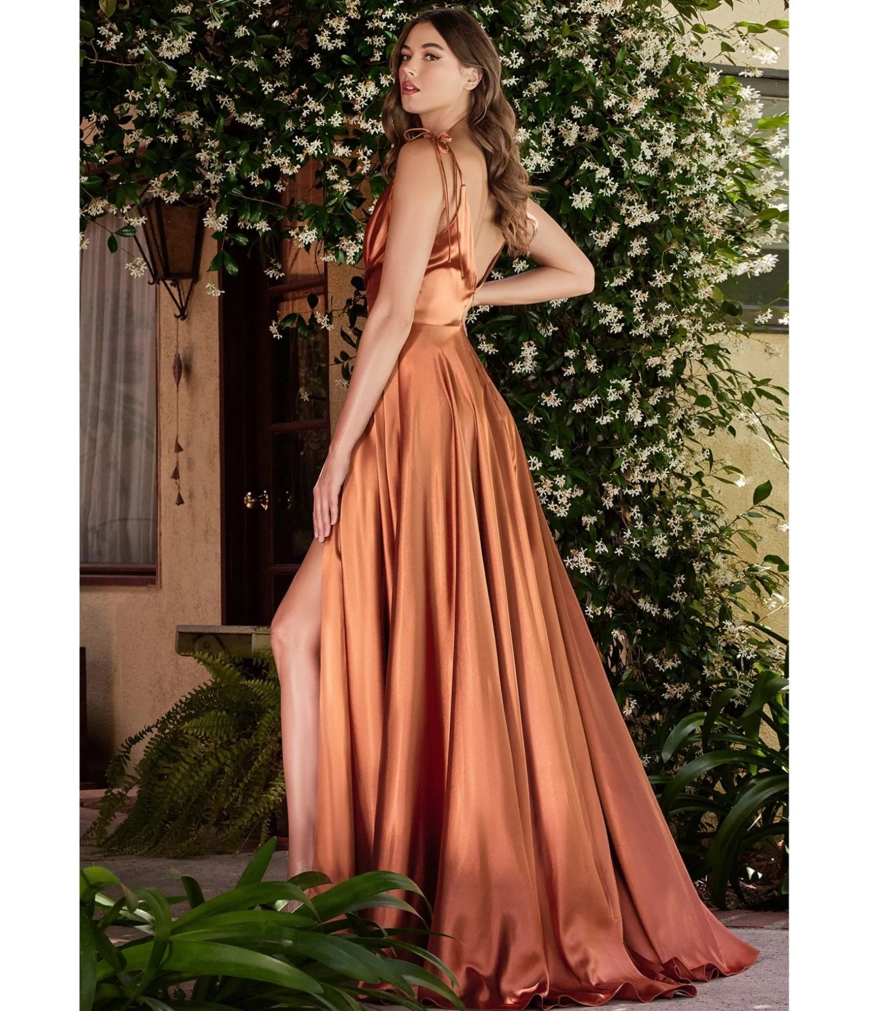 Unique Vintage Cinderella Divine Sienna Flowy Satin A-Line Bridesmaid Gown Clearance