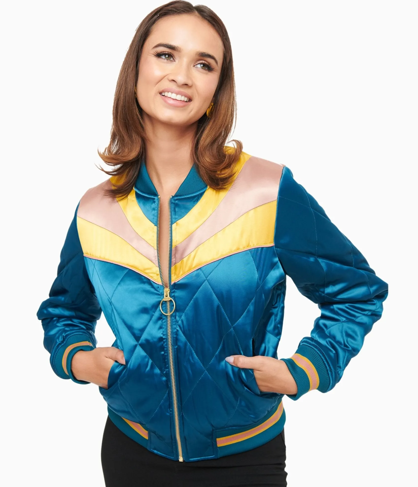 Unique Vintage Classic Rock Couture 1970s Teal Peacock Rising Sun Chainstitch Bomber Jacket New
