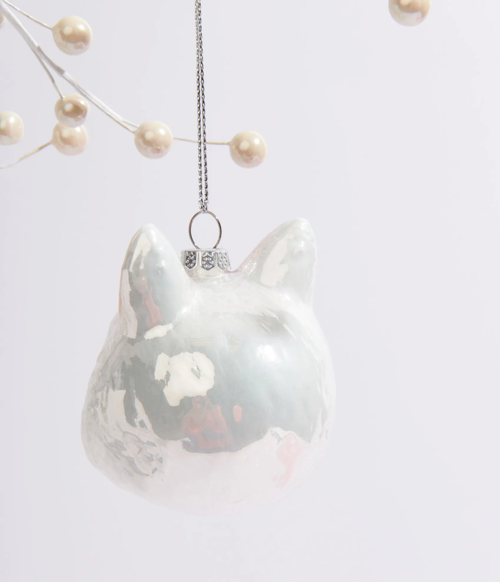 Unique Vintage Cody Foster Meowie Bowie Cat Glass Ornament Discount