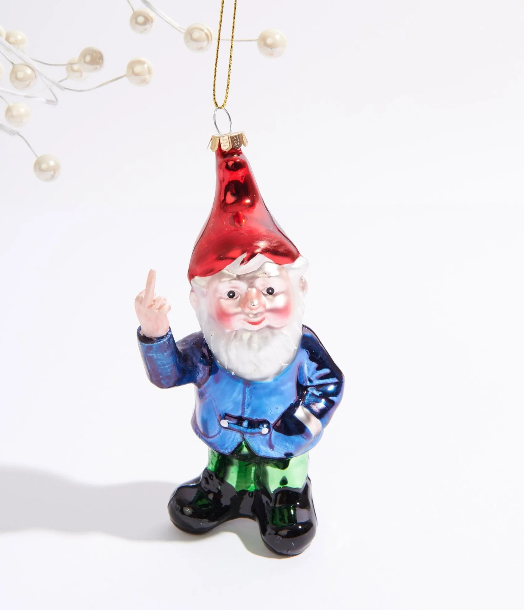 Unique Vintage Cody Foster Naughty Gnome Glass Ornament Best