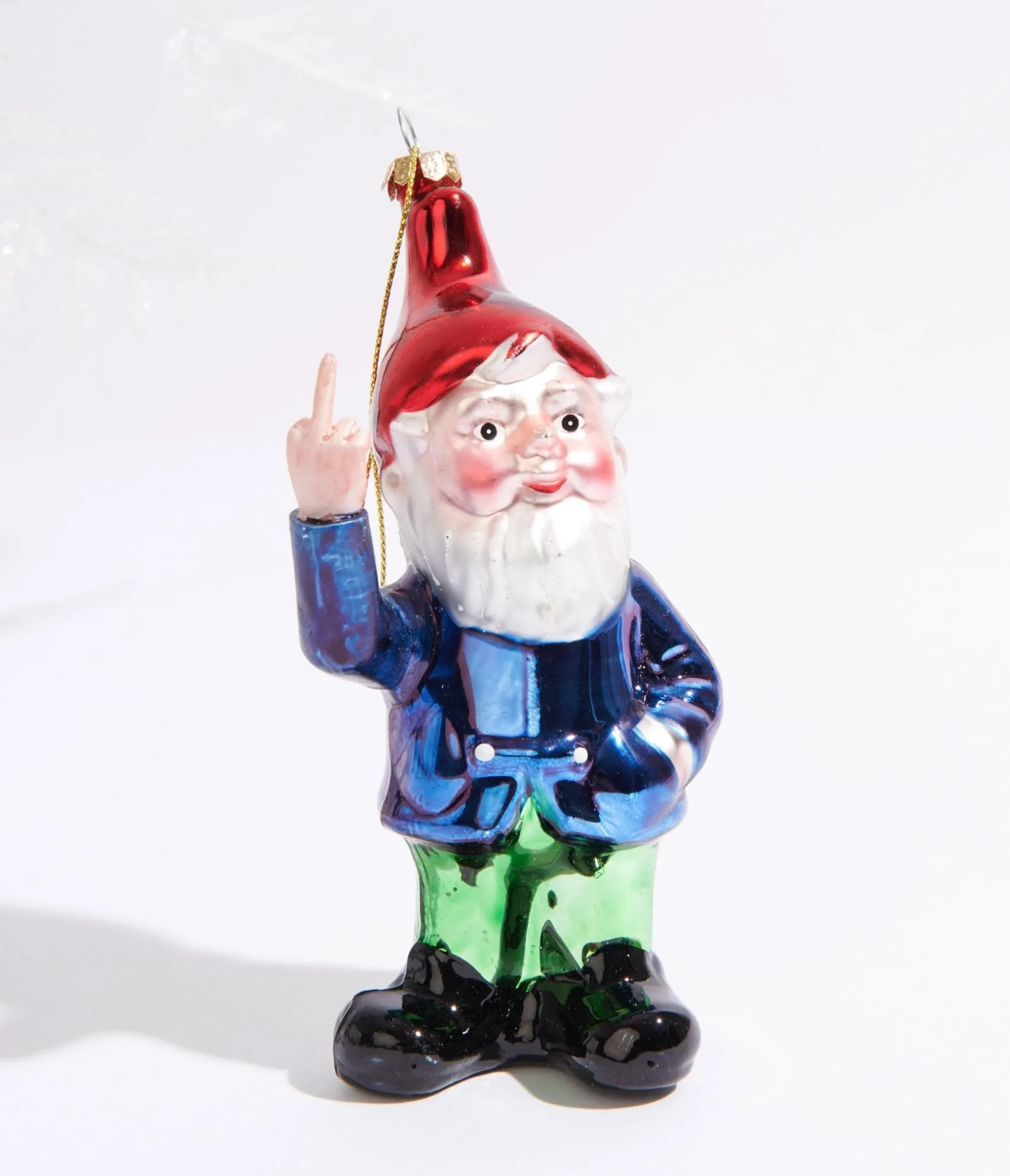 Unique Vintage Cody Foster Naughty Gnome Glass Ornament Best