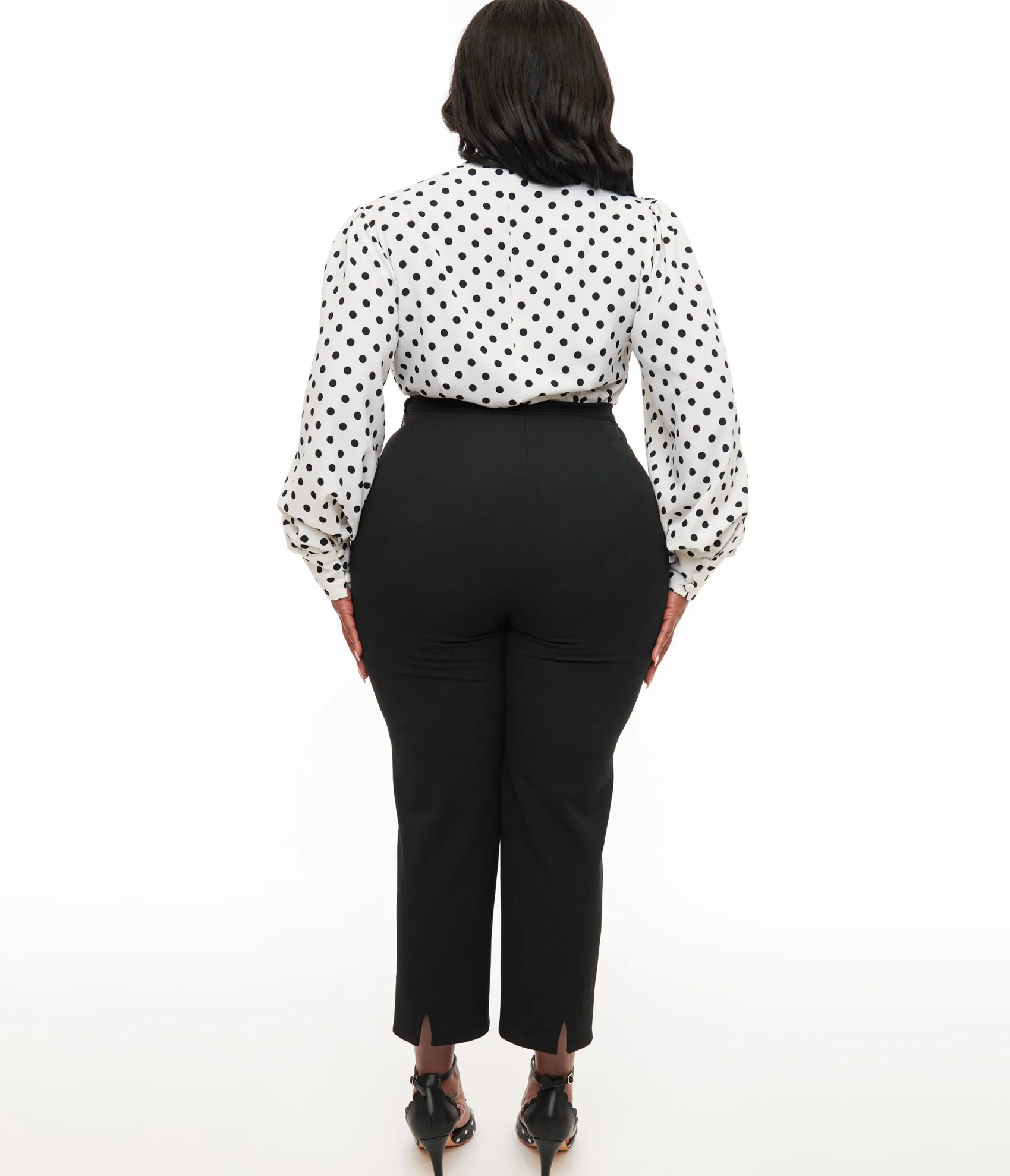 Unique Vintage Collectif Plus Size 1950s Black Nora Capri Pants Cheap
