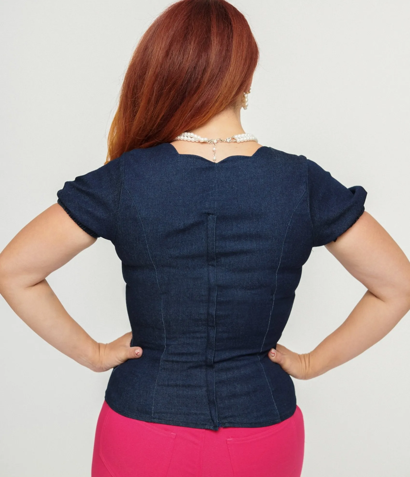 Unique Vintage Collectif 1950s Denim Odrie Blouse Discount