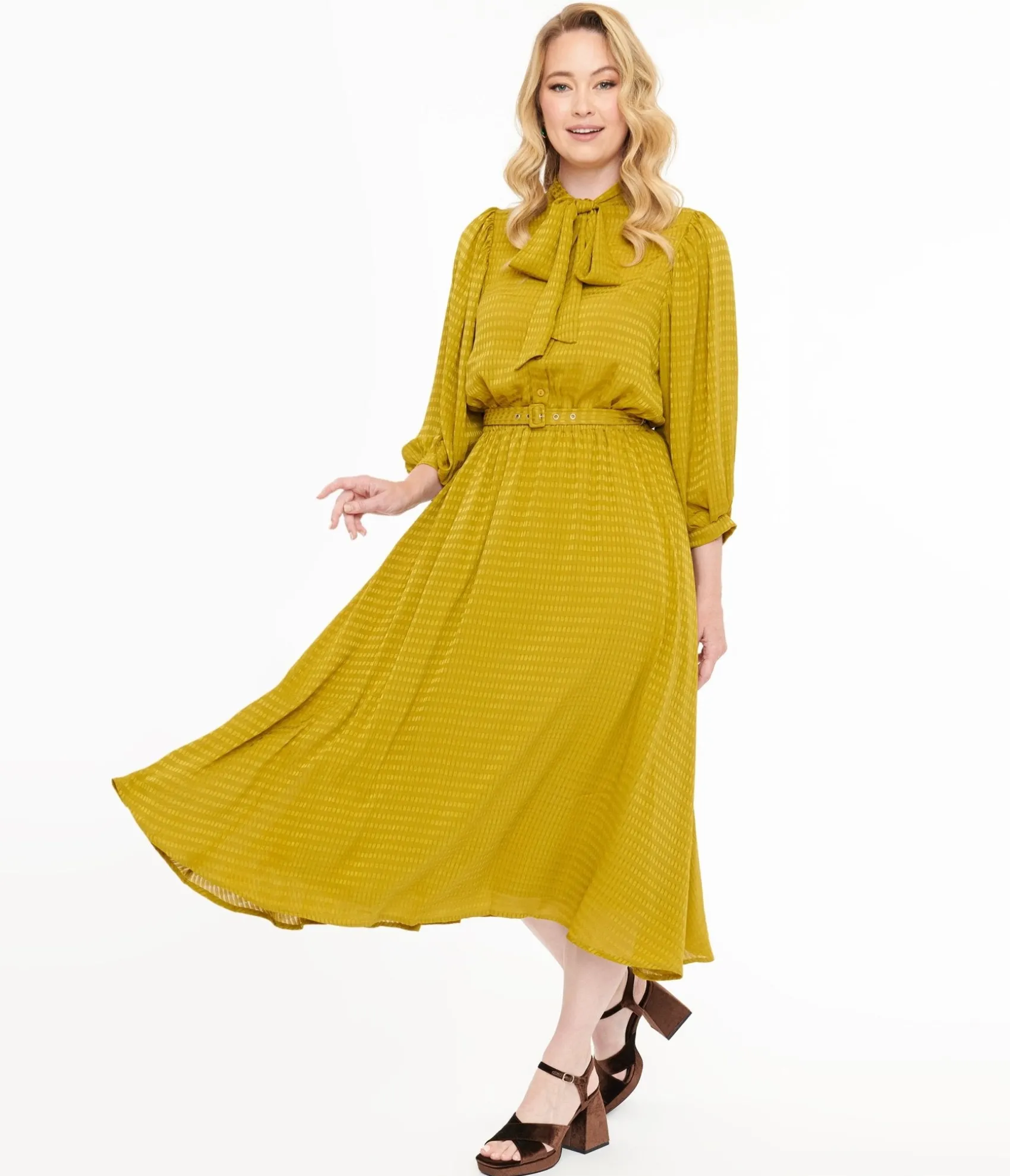Unique Vintage Dijon Love Like Ours Midi Dress Flash Sale