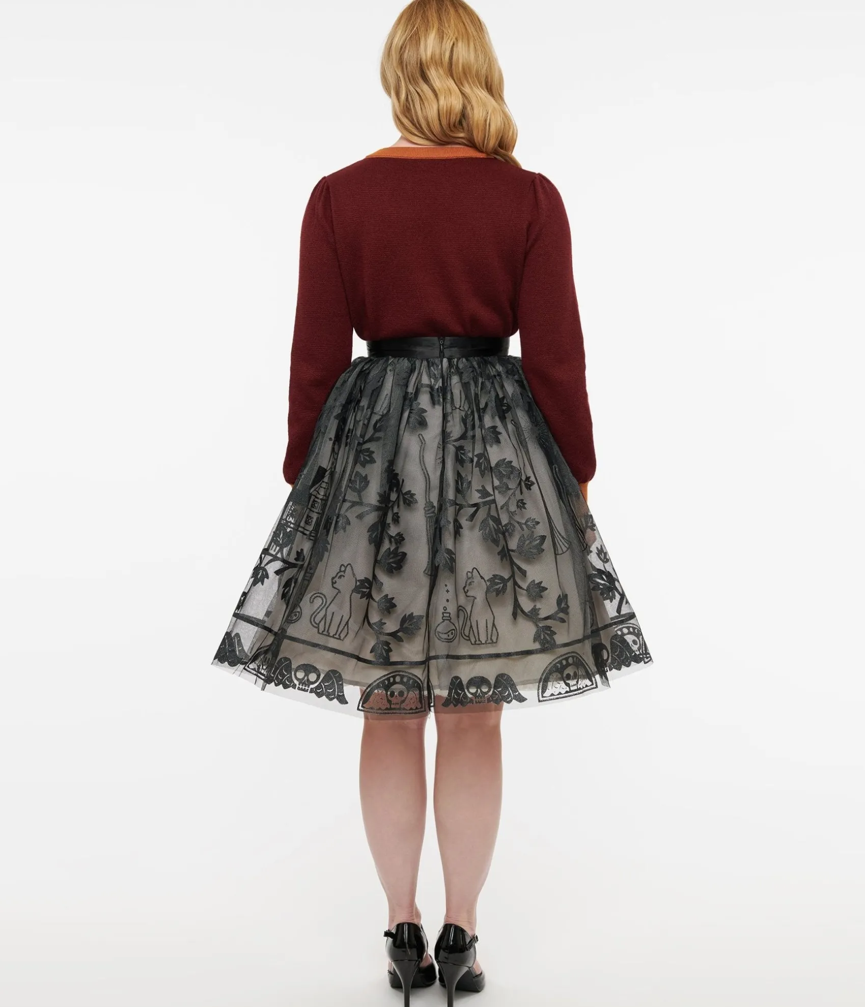 Unique Vintage Disney Hocus Pocus Collection by Black Hocus Pocus Glitter Tulle Flare Skirt Flash Sale