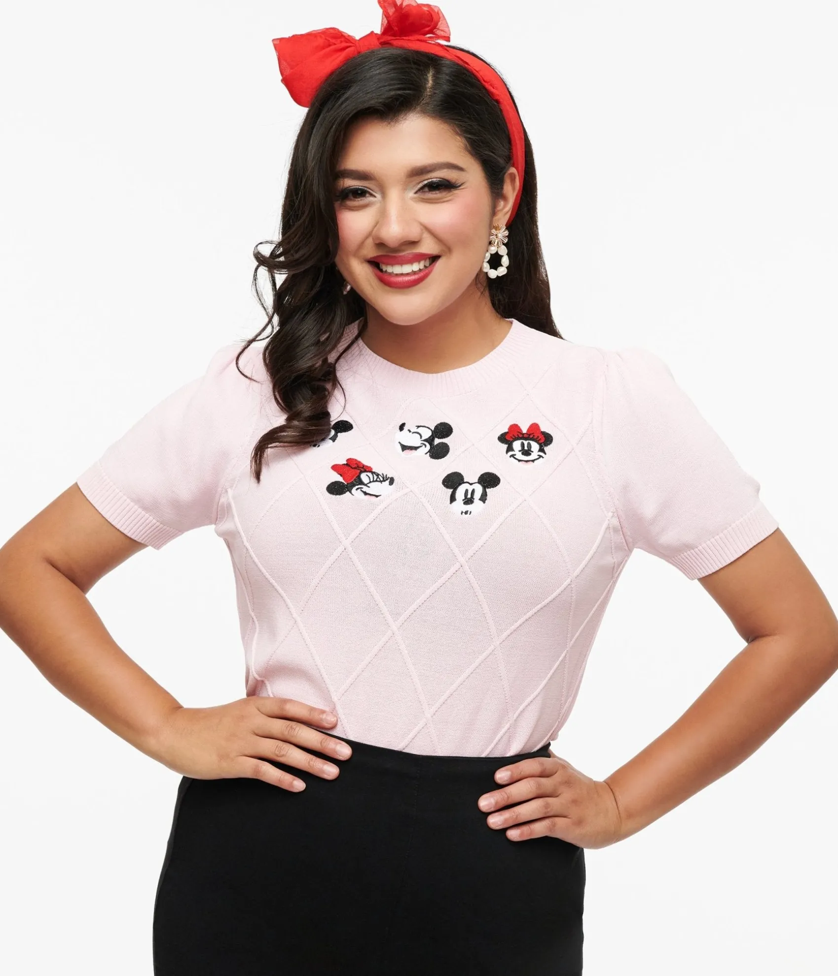 Unique Vintage Disney Mickey & Friends Collection by Pink Mickey & Minnie Sweater Flash Sale