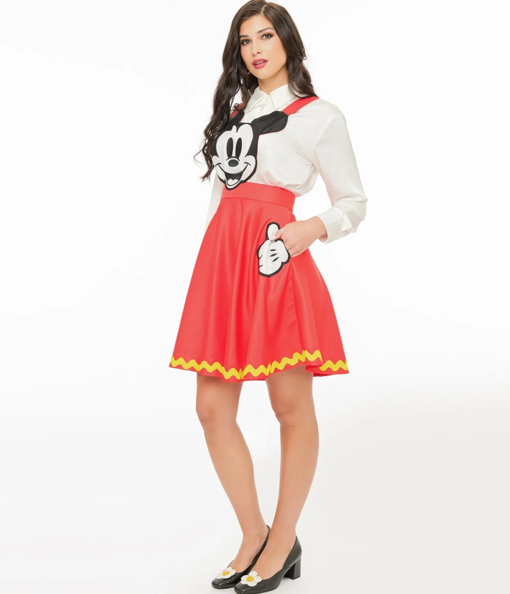 Unique Vintage Disney Mickey & Friends Collection by Red Mickey Face Pinafore New