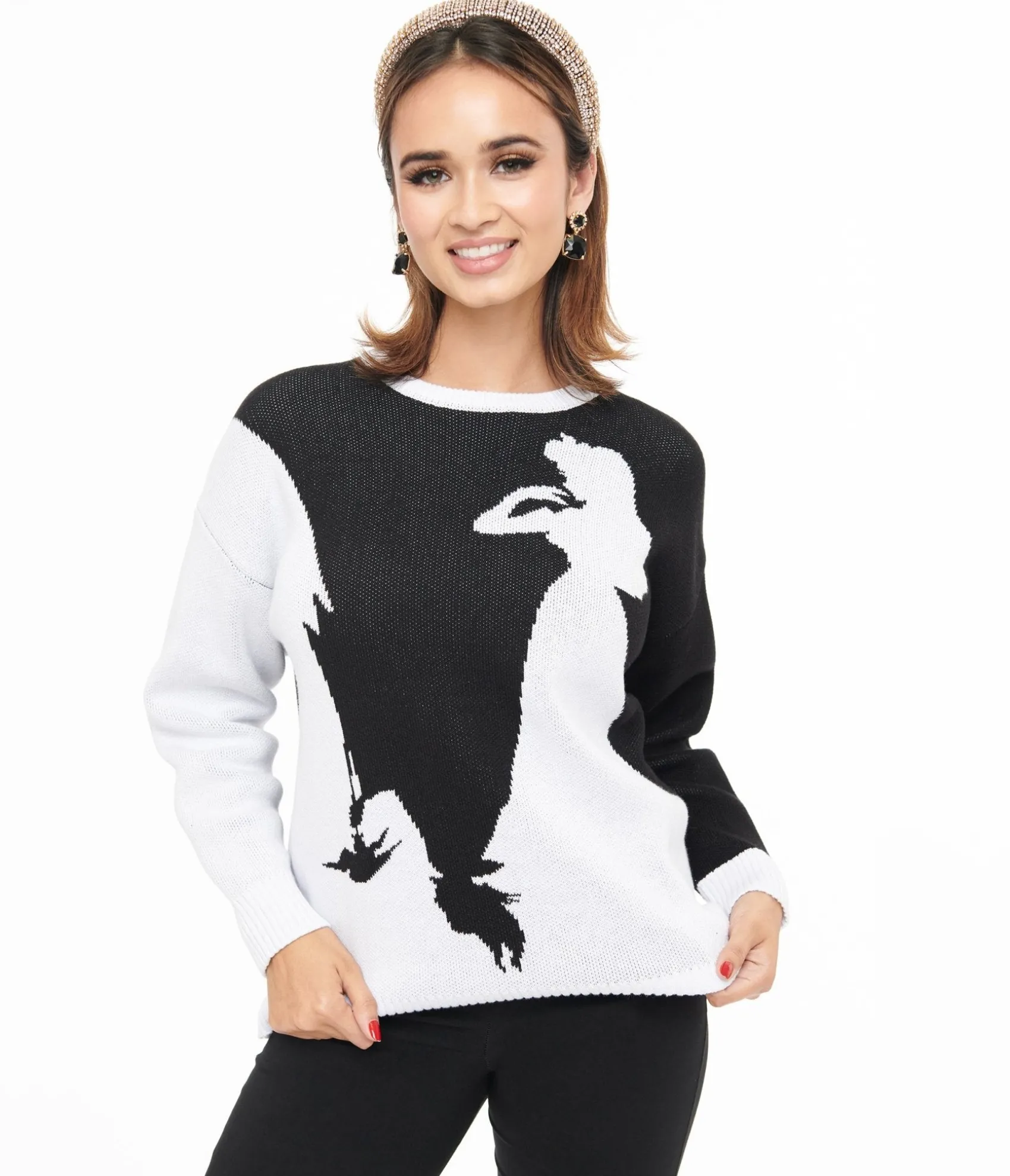 Unique Vintage Disney Princess collection by Black & White Maleficent Aurora Sweater Best Sale
