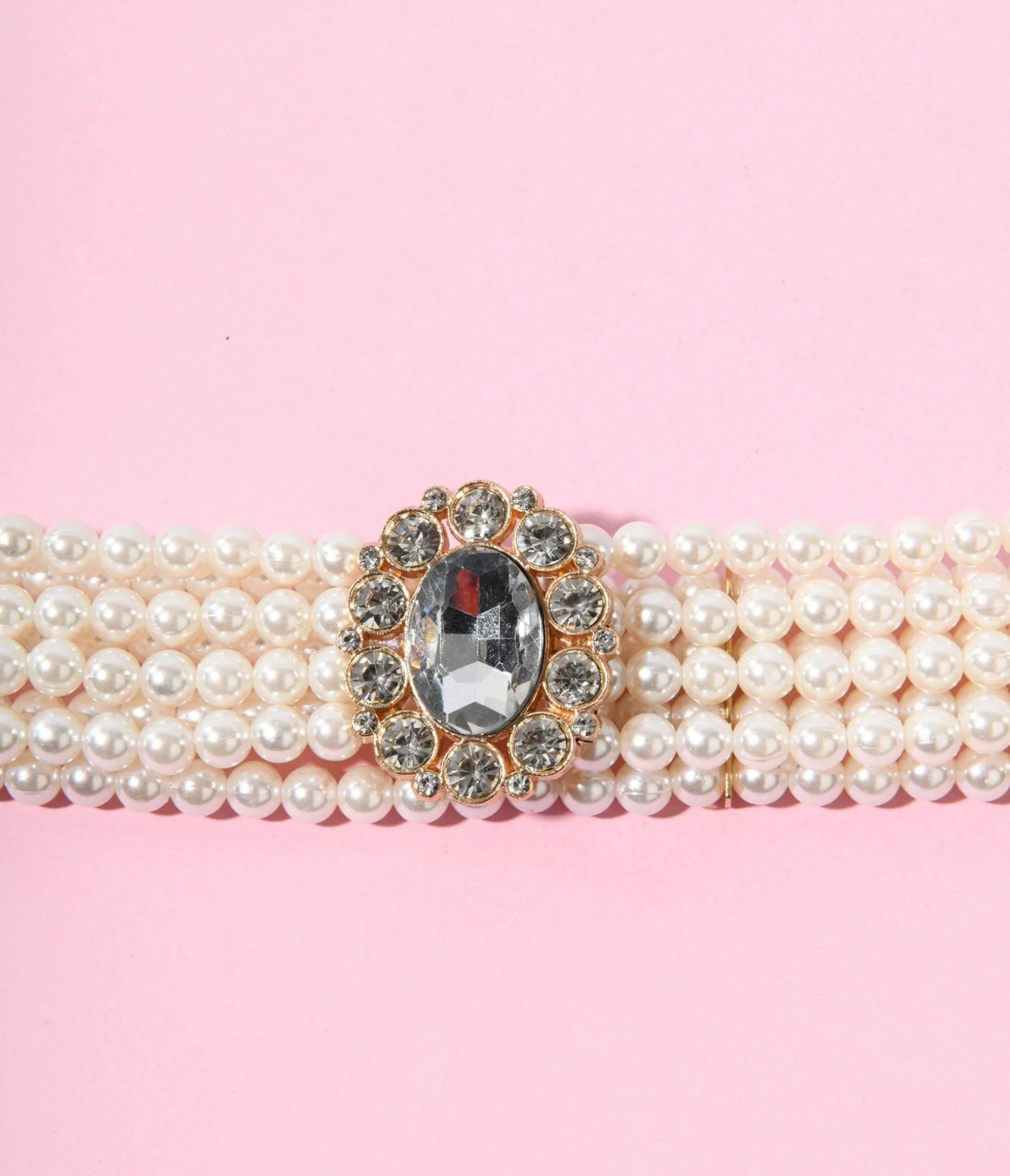 Unique Vintage Faux Pearl & Rhinestone Buckle Cinch Belt Best