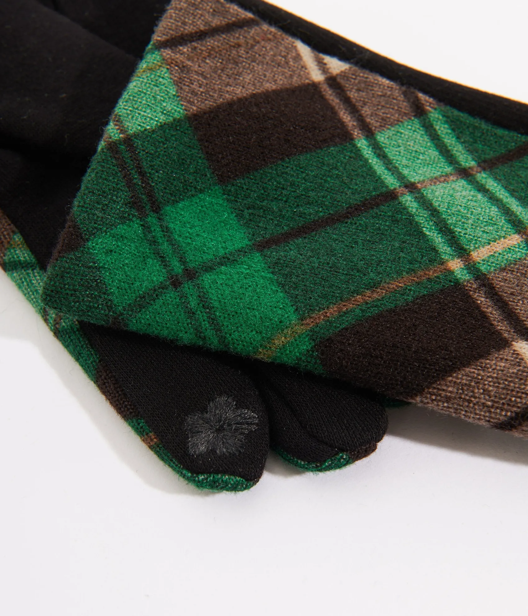 Unique Vintage Green & Black Plaid Gloves Online
