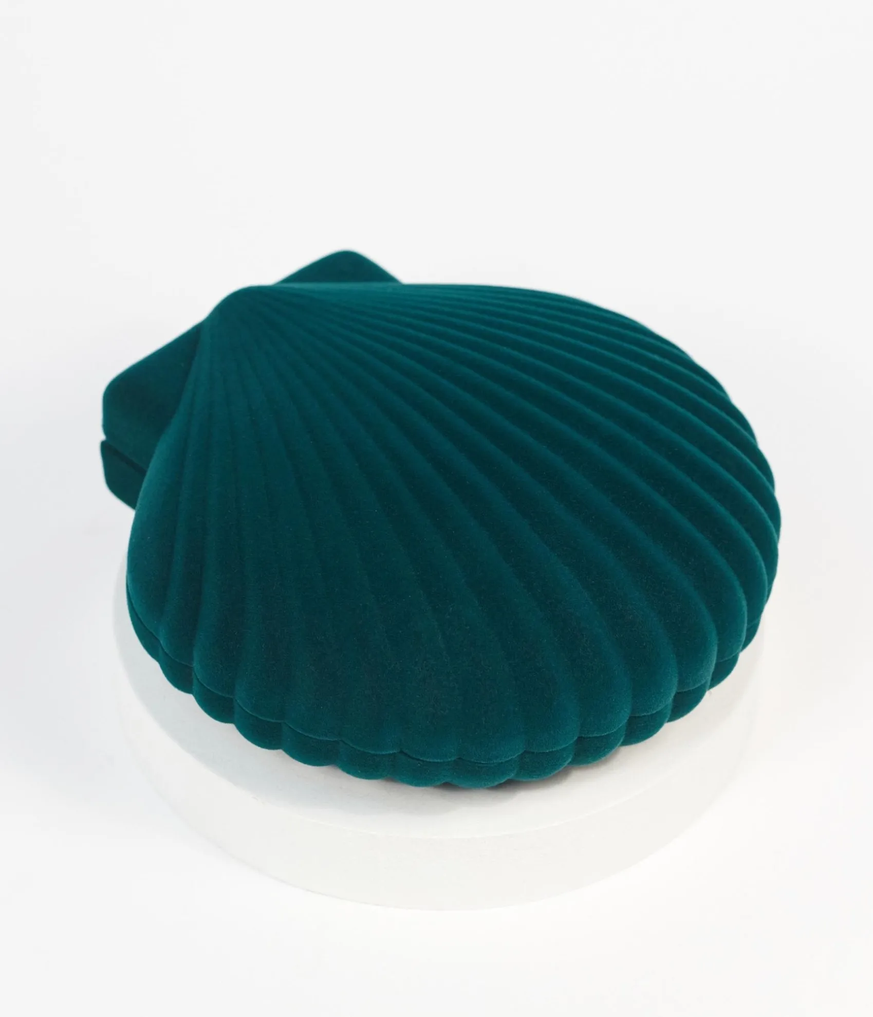 Unique Vintage Green Velvet Seashell Venus Jewelry Box Hot