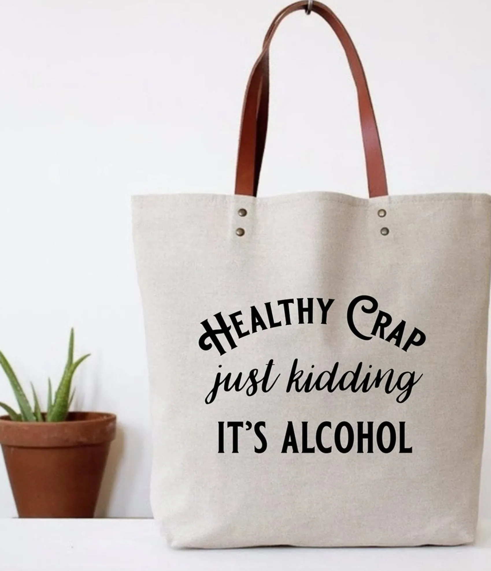 Unique Vintage Healthy Crap Canvas Tote Bag Online
