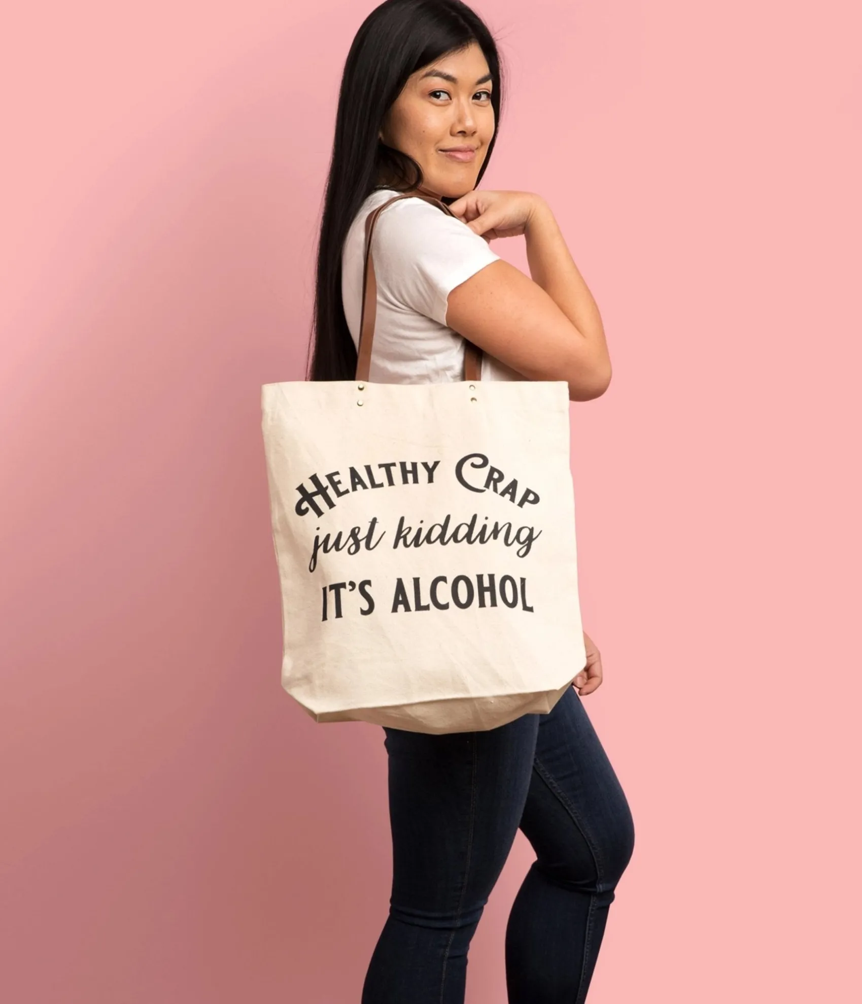 Unique Vintage Healthy Crap Canvas Tote Bag Online