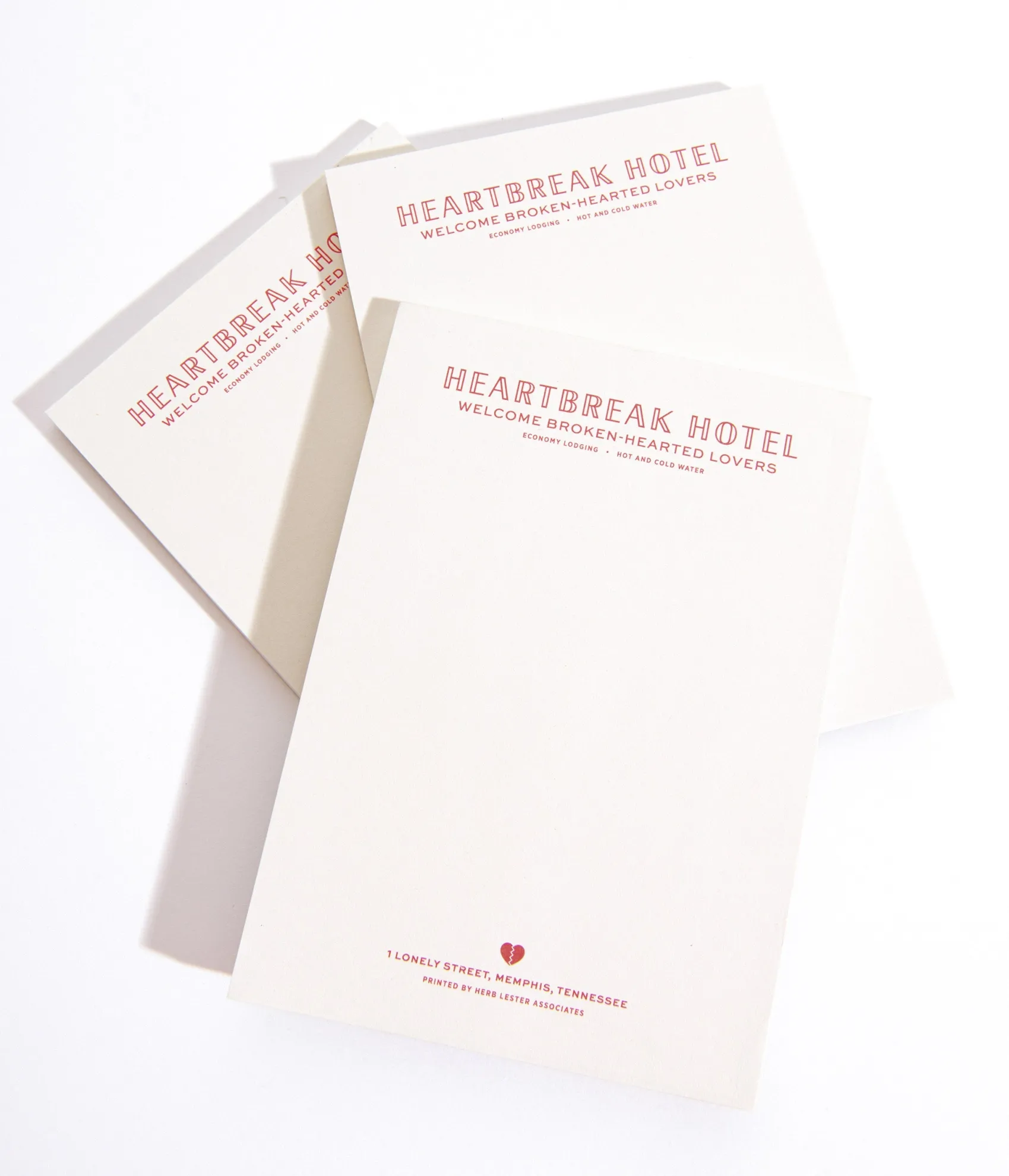 Unique Vintage Heartbreak Hotel Notepad Shop