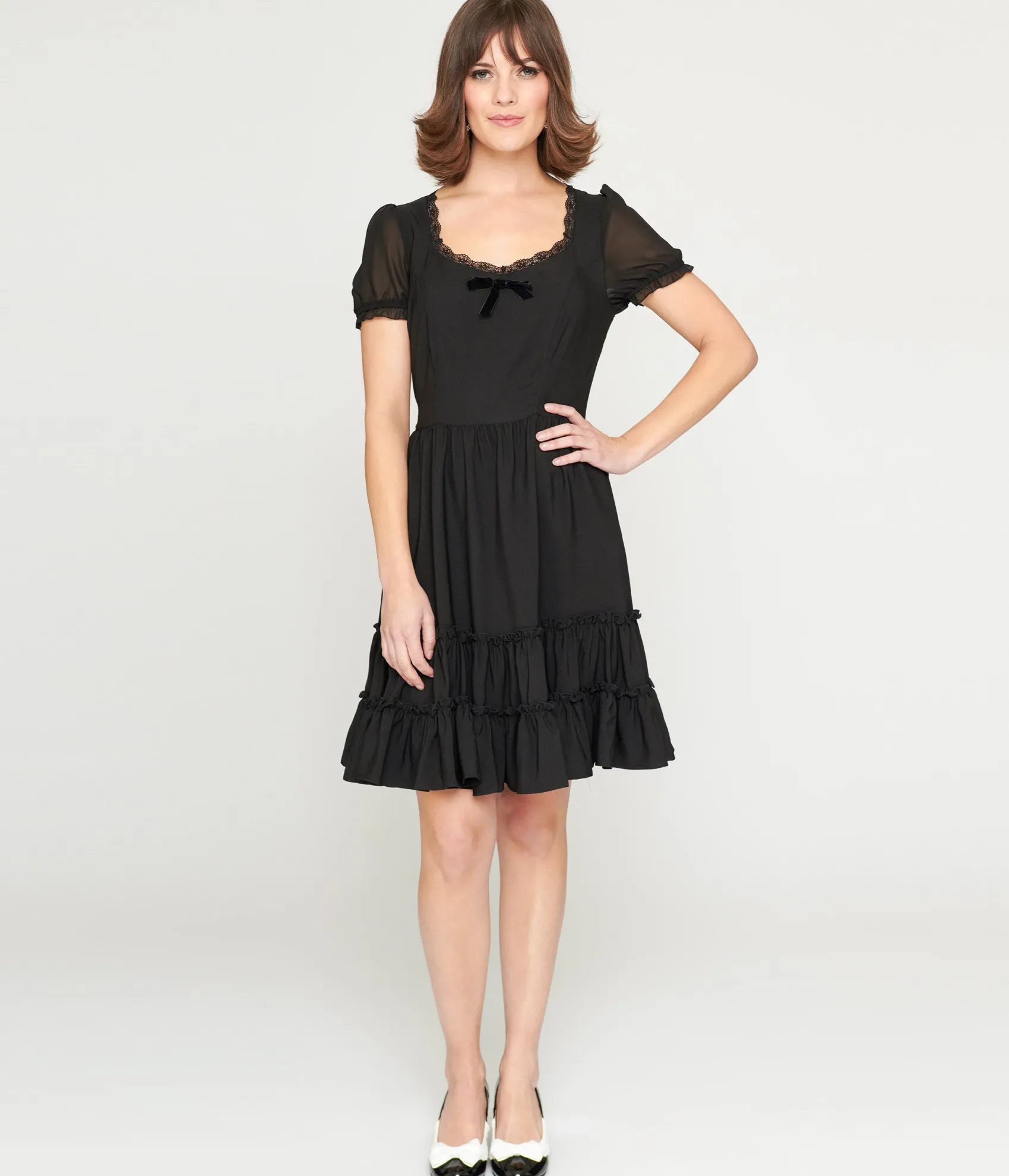 Unique Vintage Hell Bunny Black Annette Mini Dress Sale