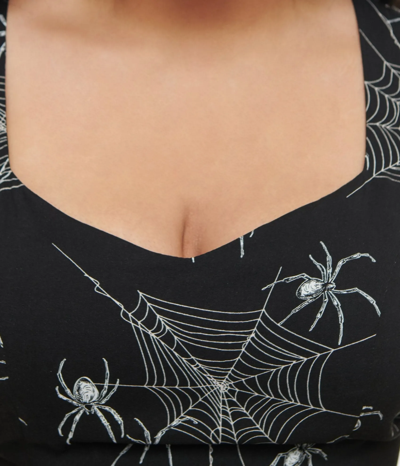 Unique Vintage Hell Bunny Black Grunge Spider Midi Dress Flash Sale