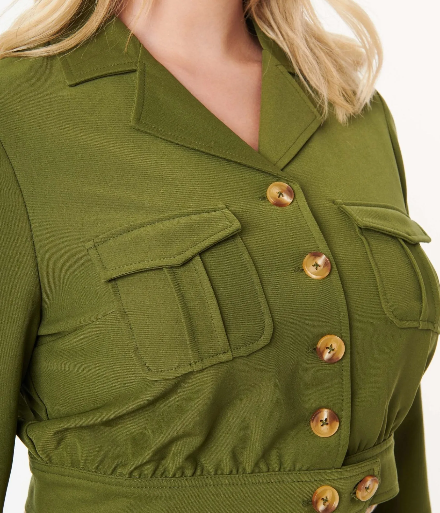 Unique Vintage Hell Bunny 1940s Green Ravenswood Jacket Discount