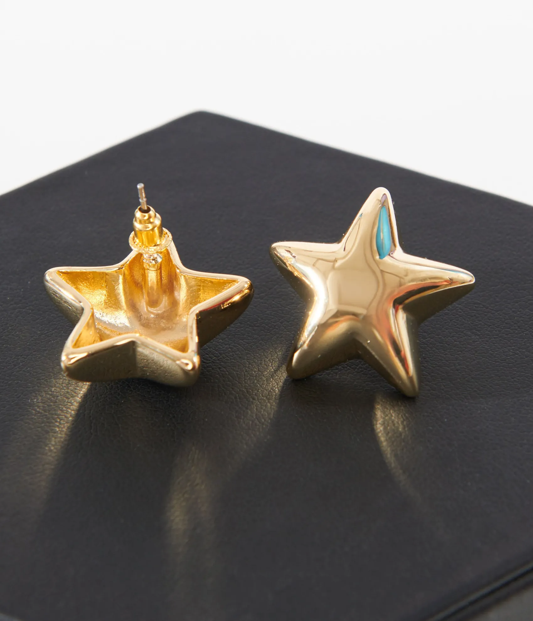 Unique Vintage 14K Gold Dipped Star Stud Earrings New