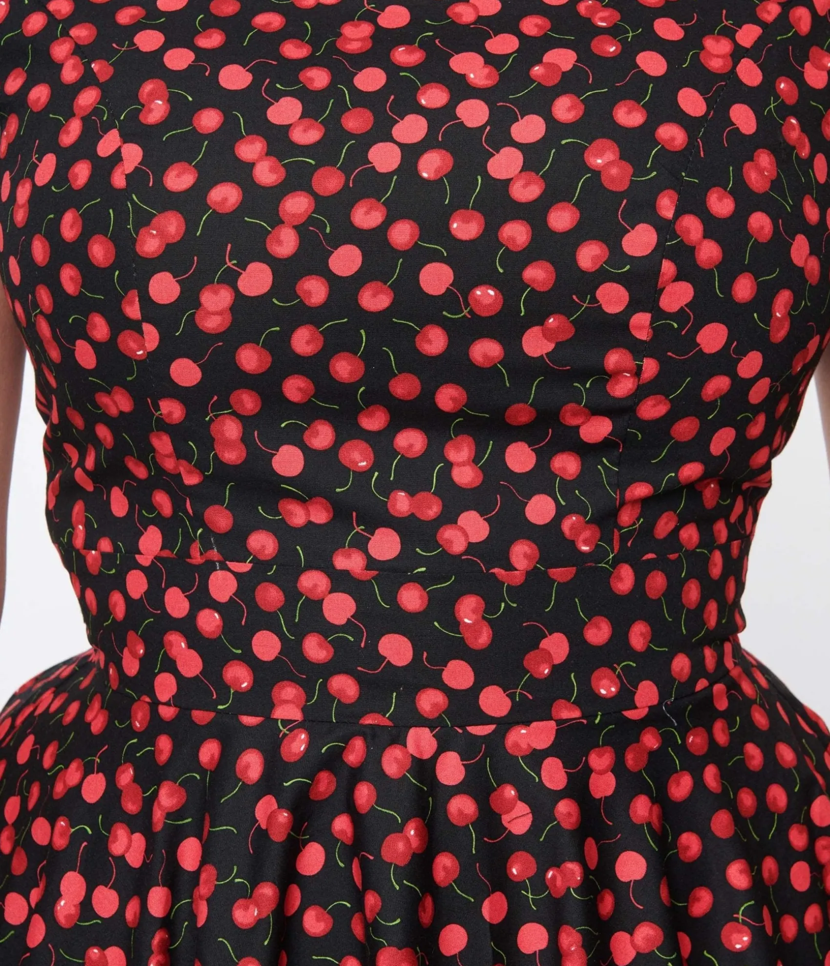 Unique Vintage Magnolia Place Black & Cherry Anna Swing Dress Cheap