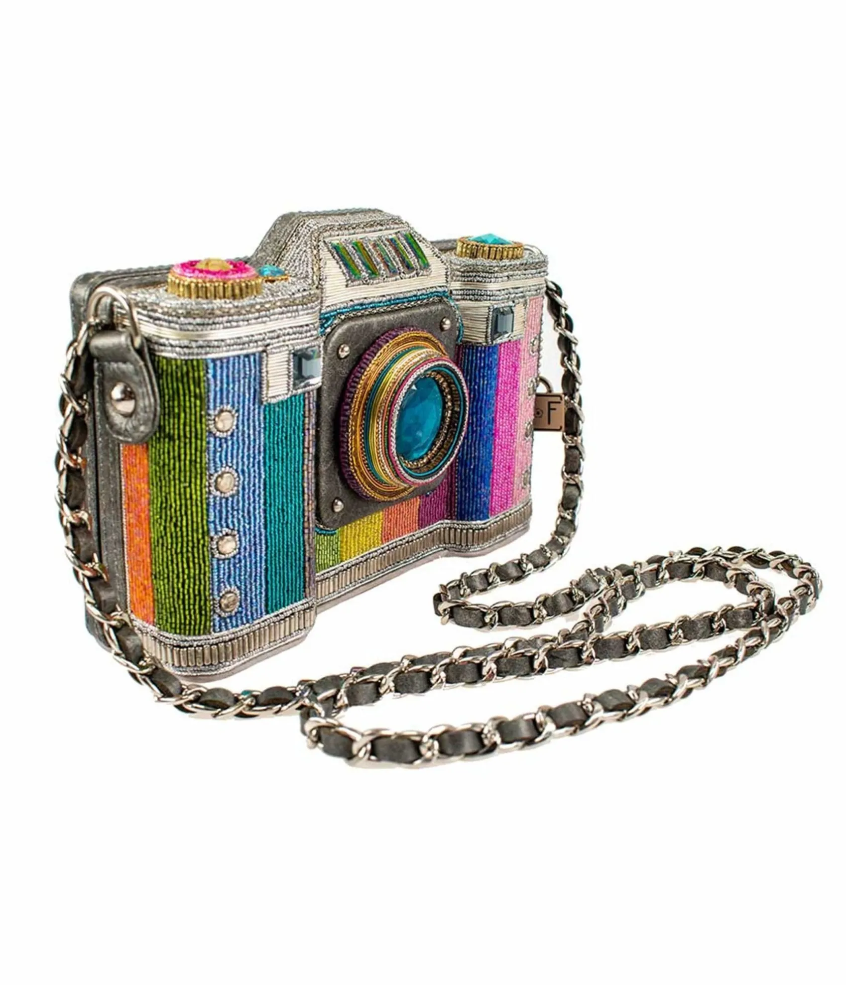 Unique Vintage Mary Frances Life in Color Camera Crossbody Bag New