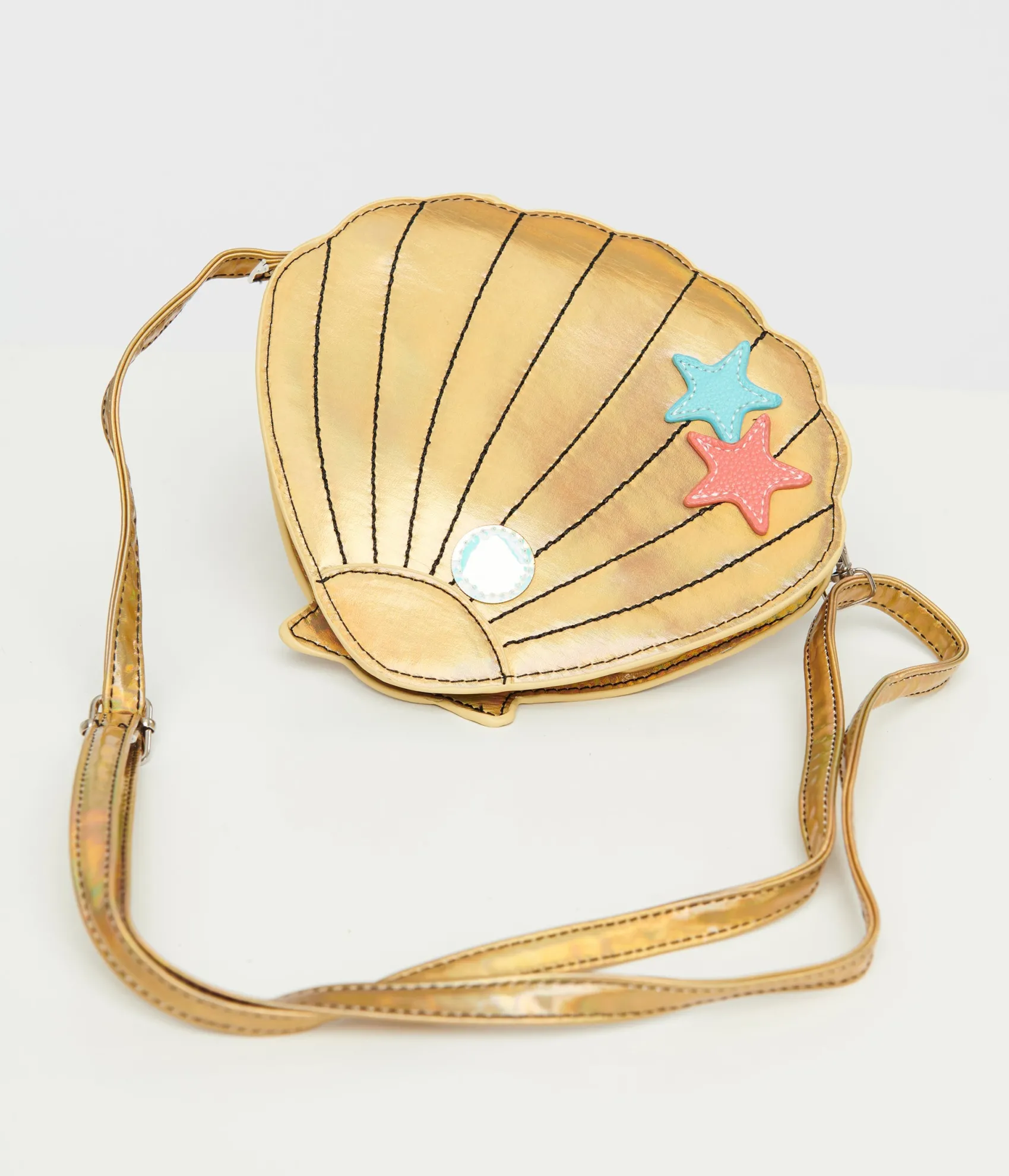 Unique Vintage Metallic Gold Sea Shell Crossbody Bag Best Sale