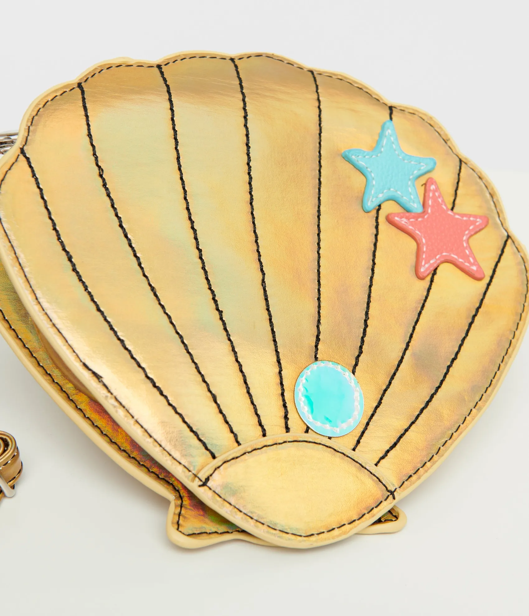 Unique Vintage Metallic Gold Sea Shell Crossbody Bag Best Sale