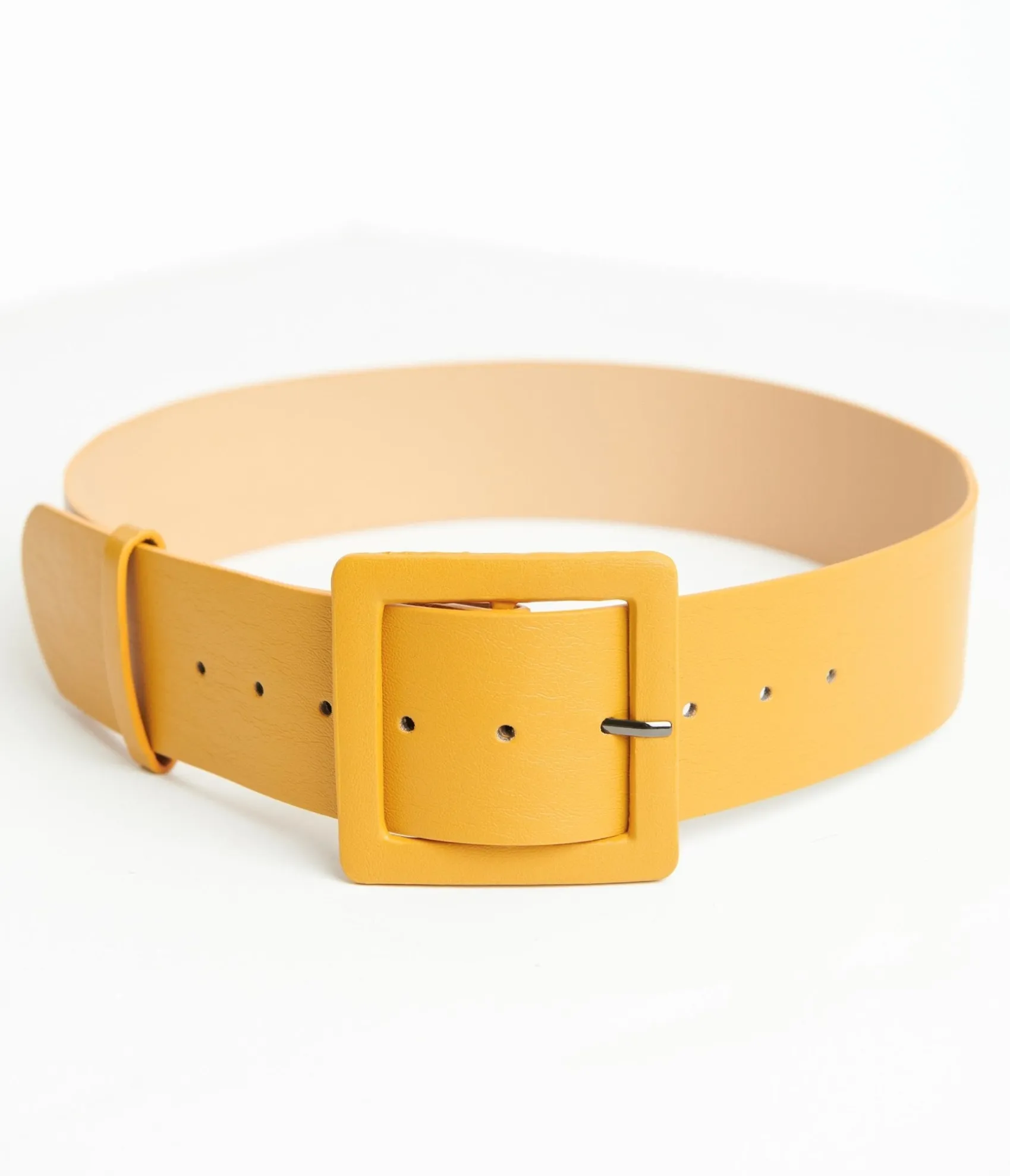 Unique Vintage Mustard Leatherette Wide Belt Sale