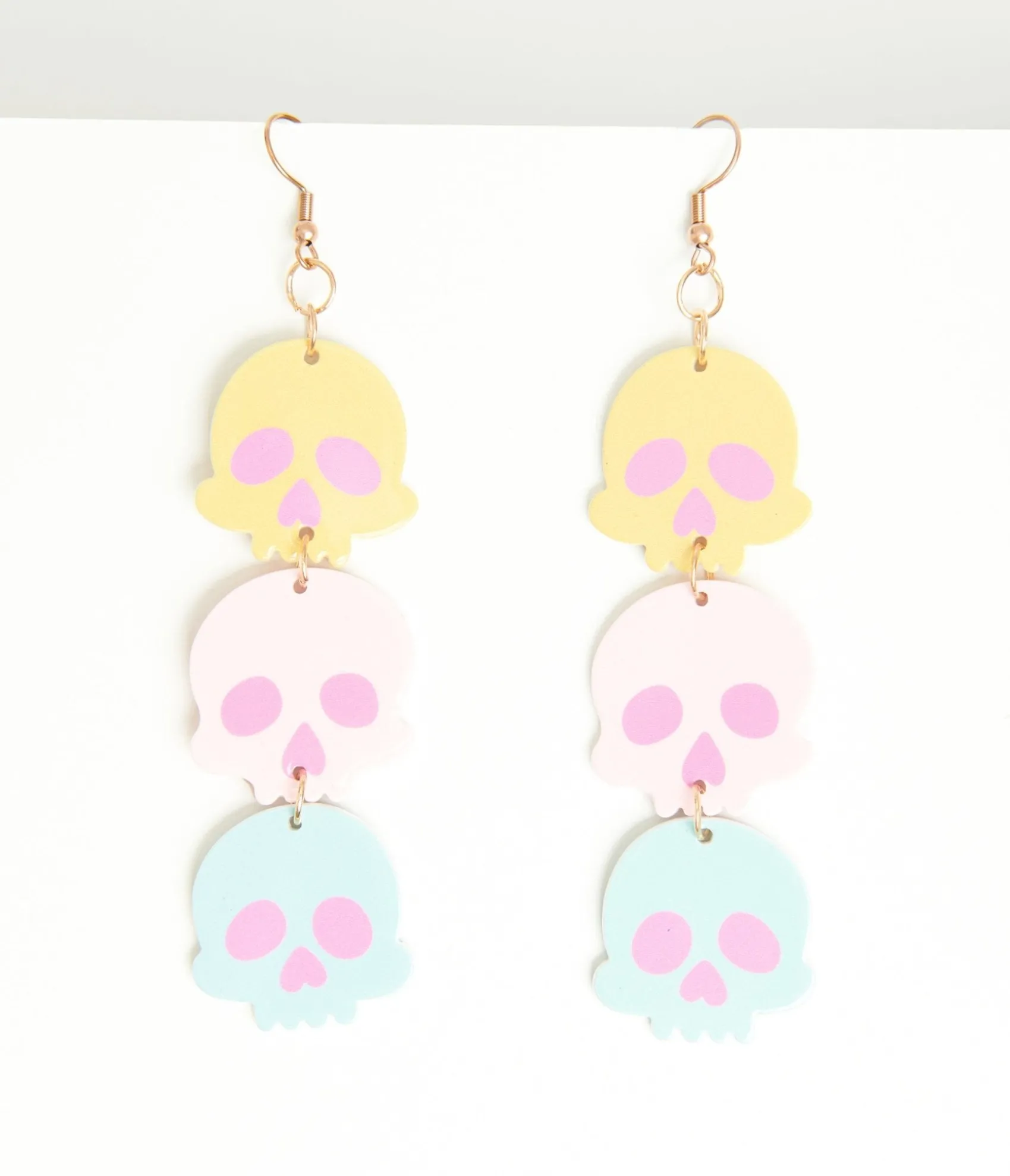 Unique Vintage Pastel Candy Coated Skull Earrings Outlet