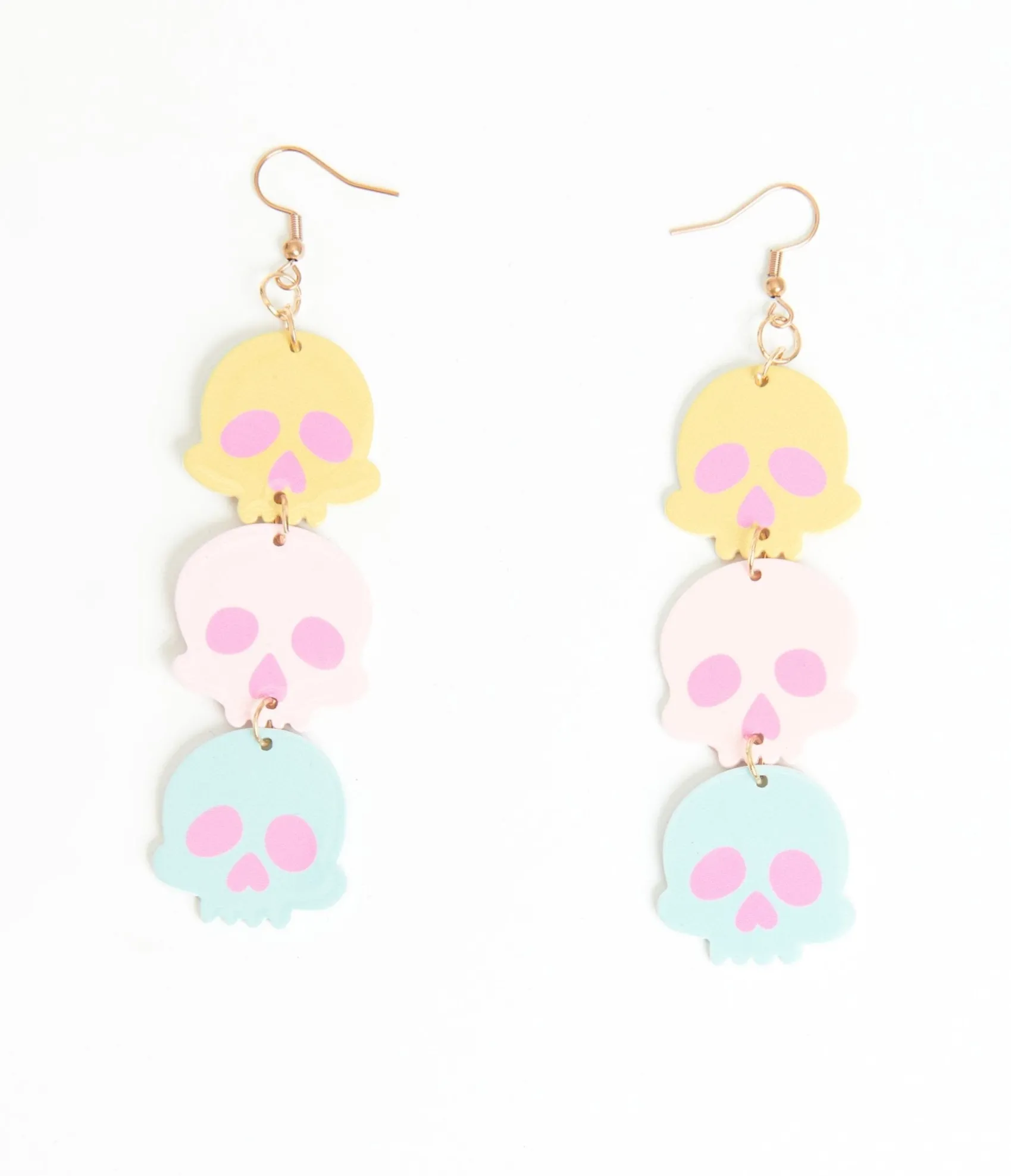 Unique Vintage Pastel Candy Coated Skull Earrings Outlet