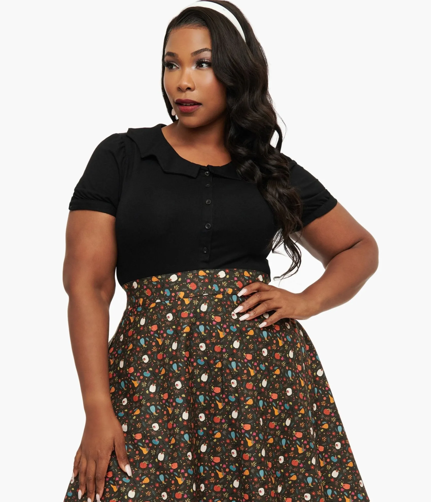 Unique Vintage Plus Size Bat Collar Blouse New