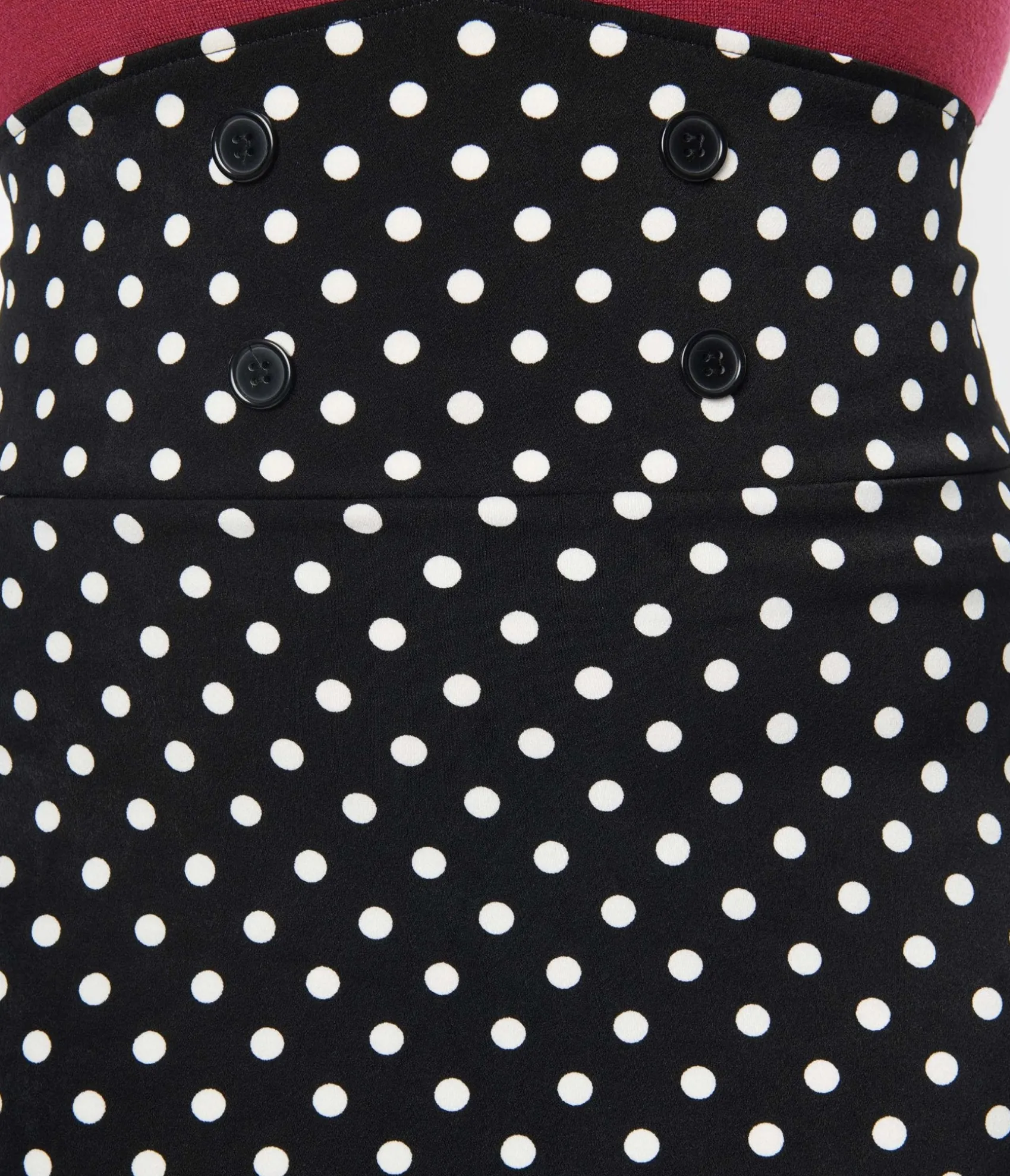 Unique Vintage Plus Size Black & White Polka Dot Wiggle Skirt Hot