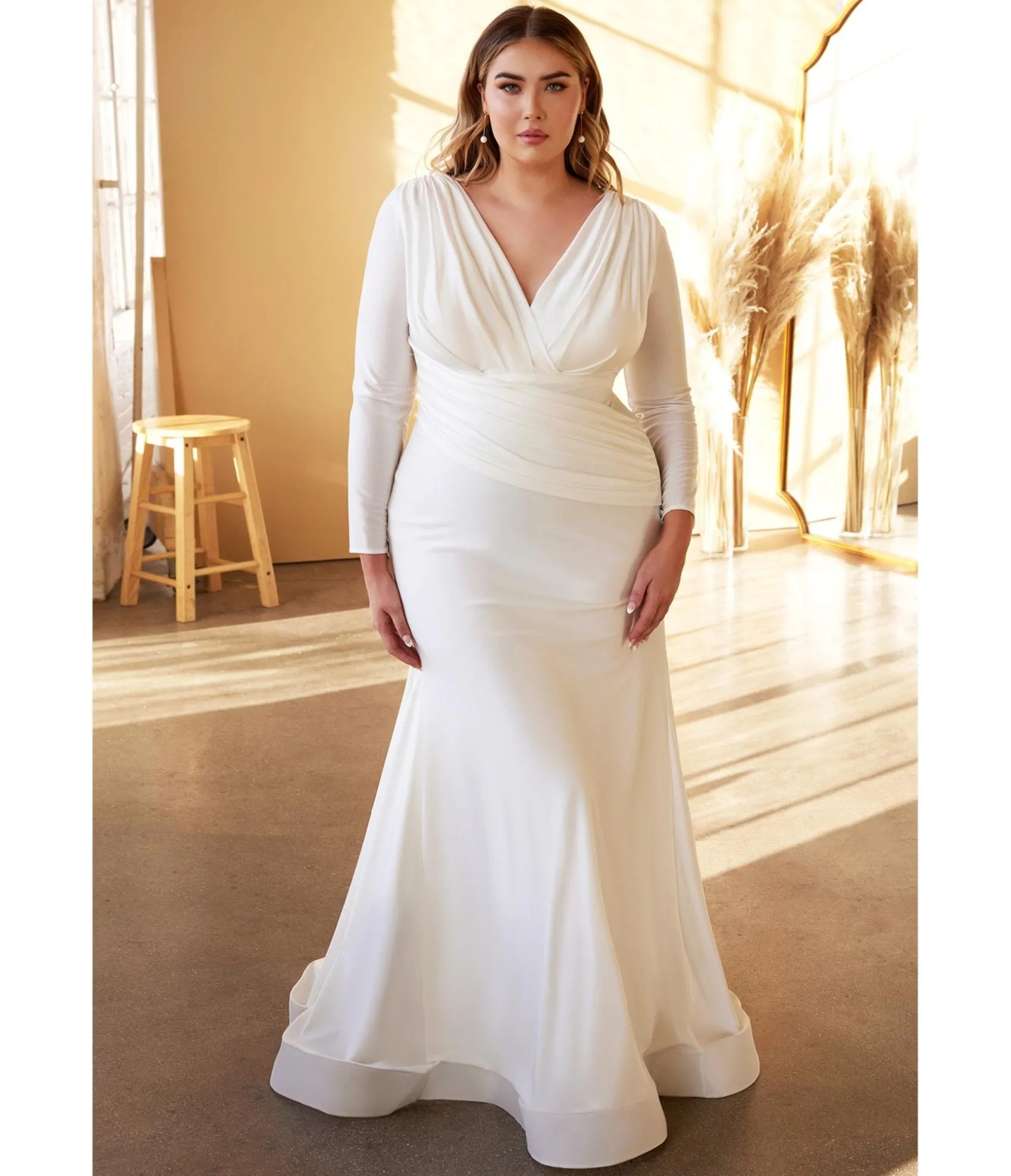 Unique Vintage Plus Size White Mermaid Bridal Gown Flash Sale