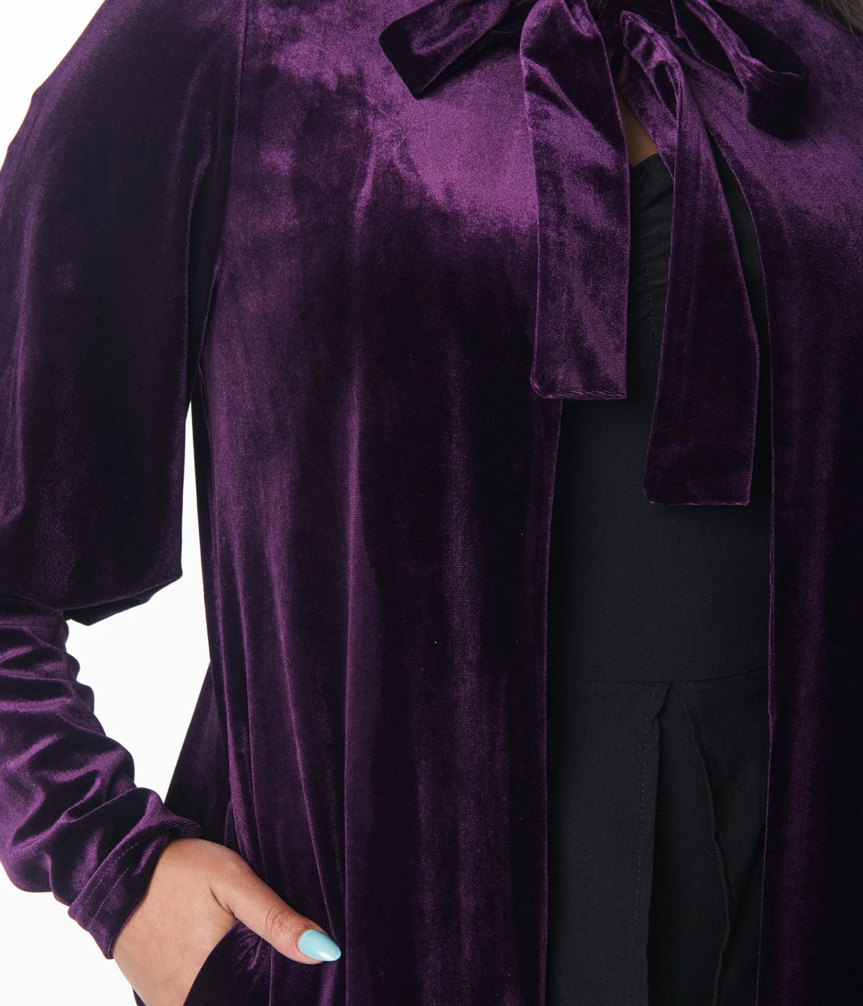 Unique Vintage Purple Velvet Leota Duster Cheap