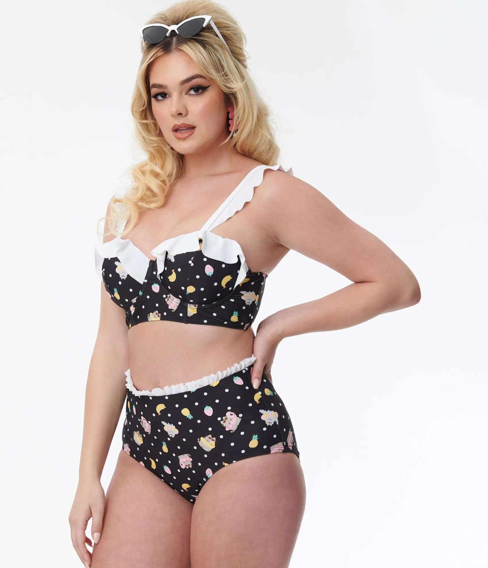 Unique Vintage Pusheen x Pool Time Southampton Swim Top Best