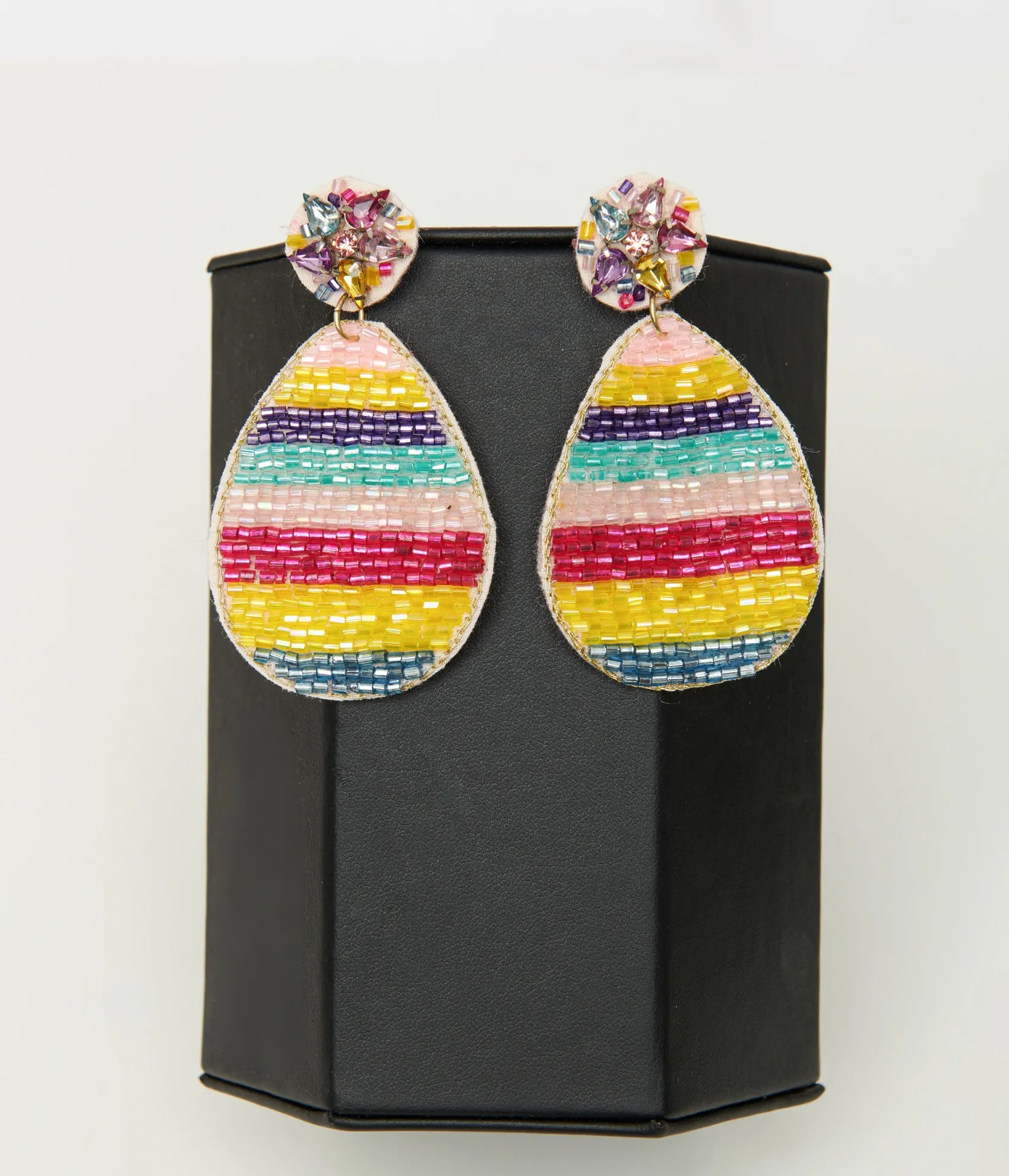 Unique Vintage Rainbow Egg Beaded Drop Earrings Best Sale