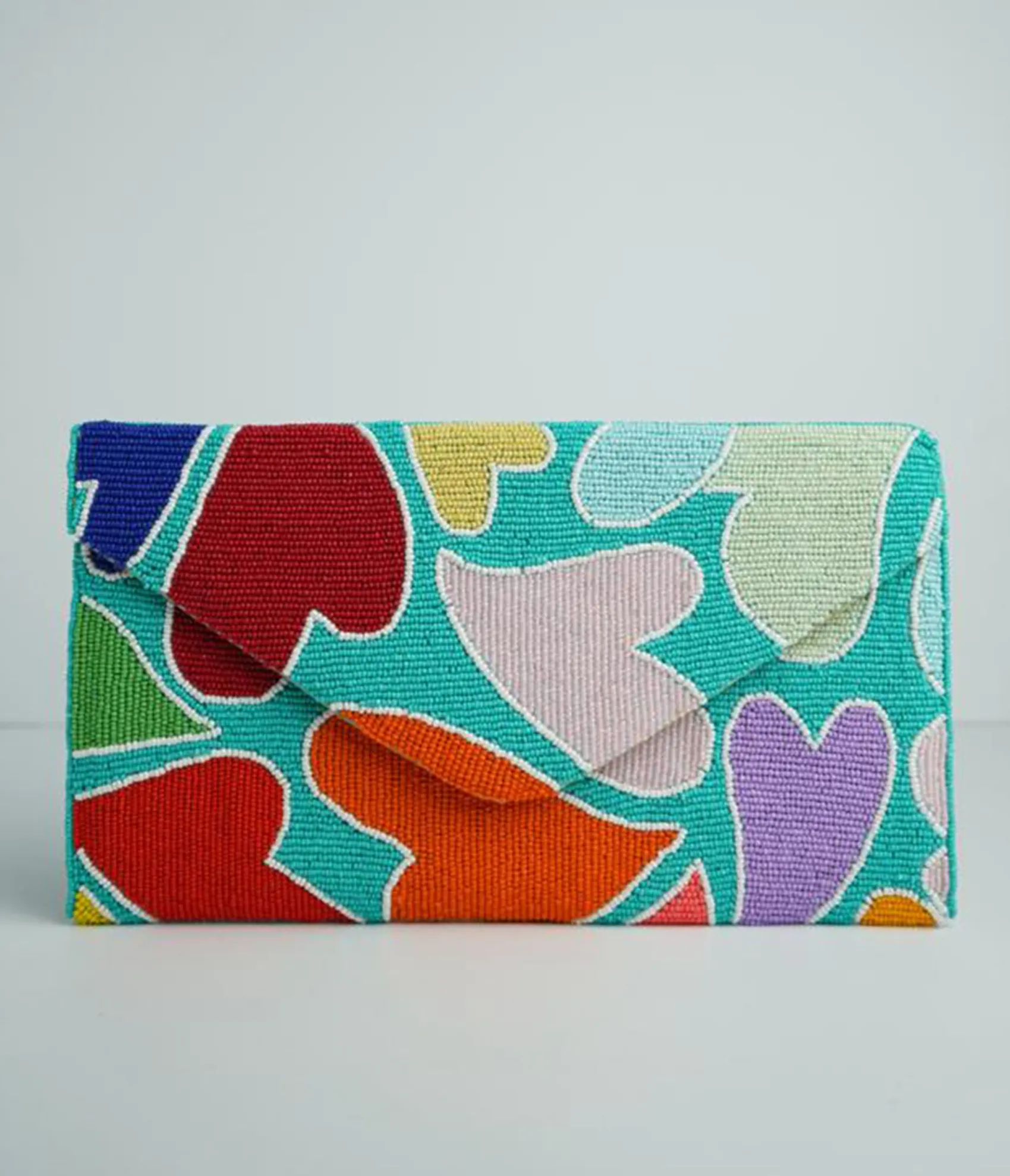 Unique Vintage Rainbow Heart Beaded Clutch Store