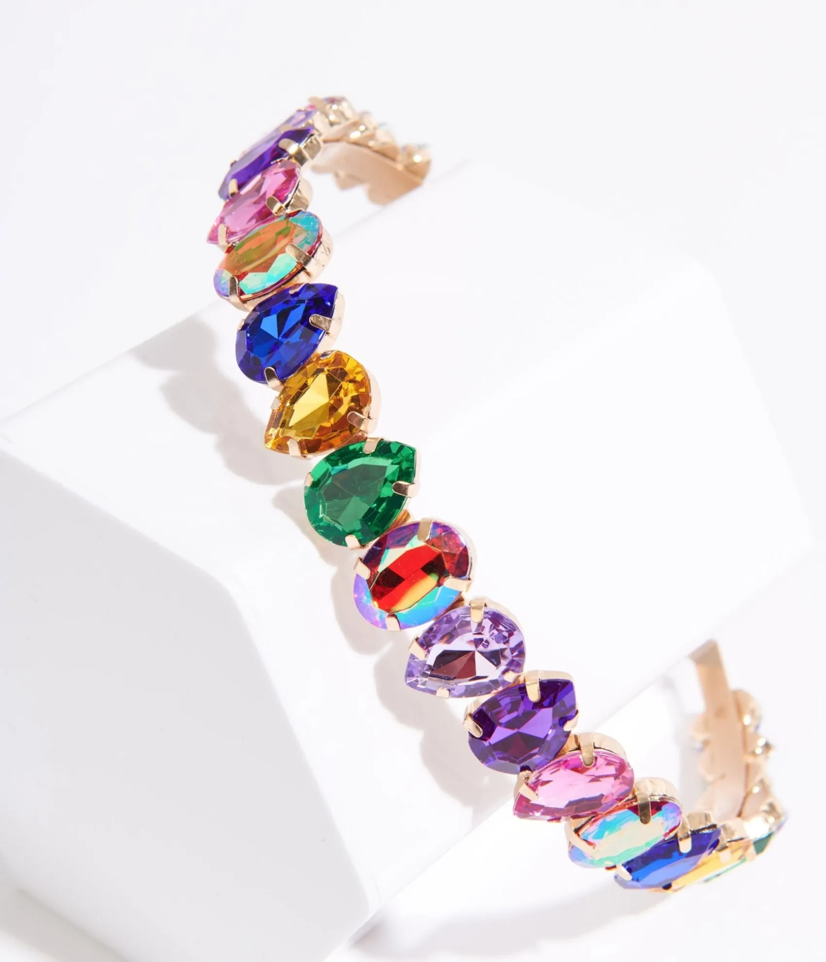 Unique Vintage Rainbow Rhinestone Headband Cheap