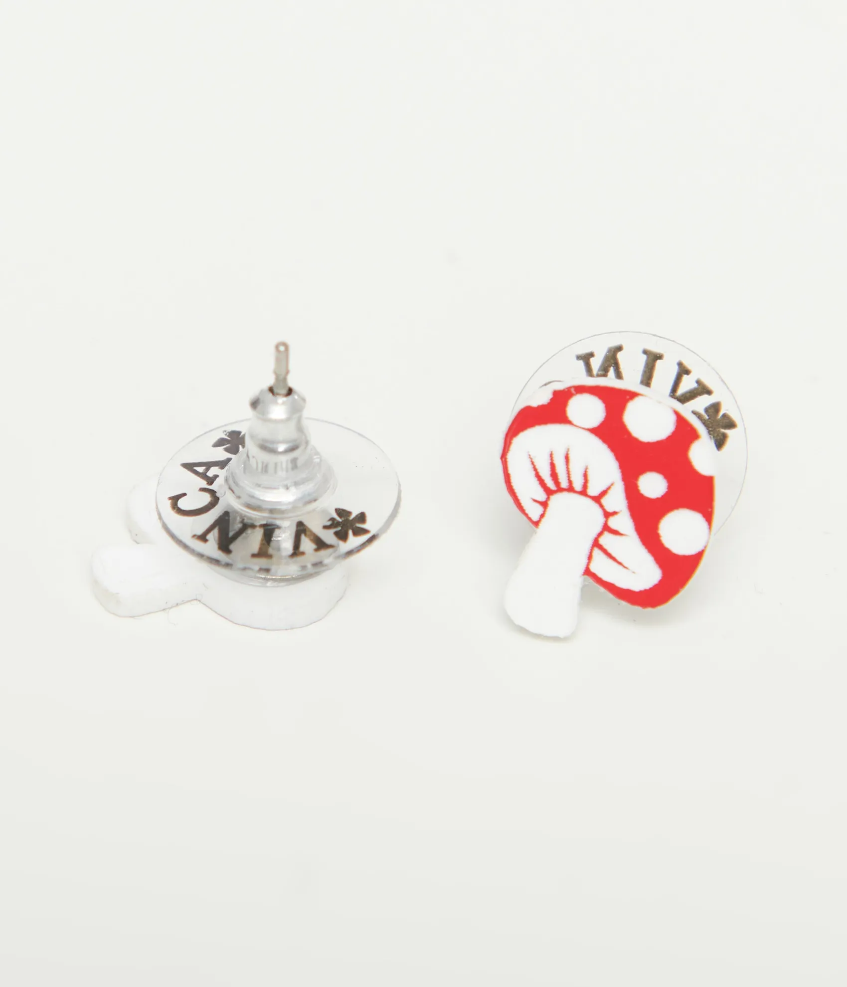 Unique Vintage Red & White Mushroom Earrings Hot