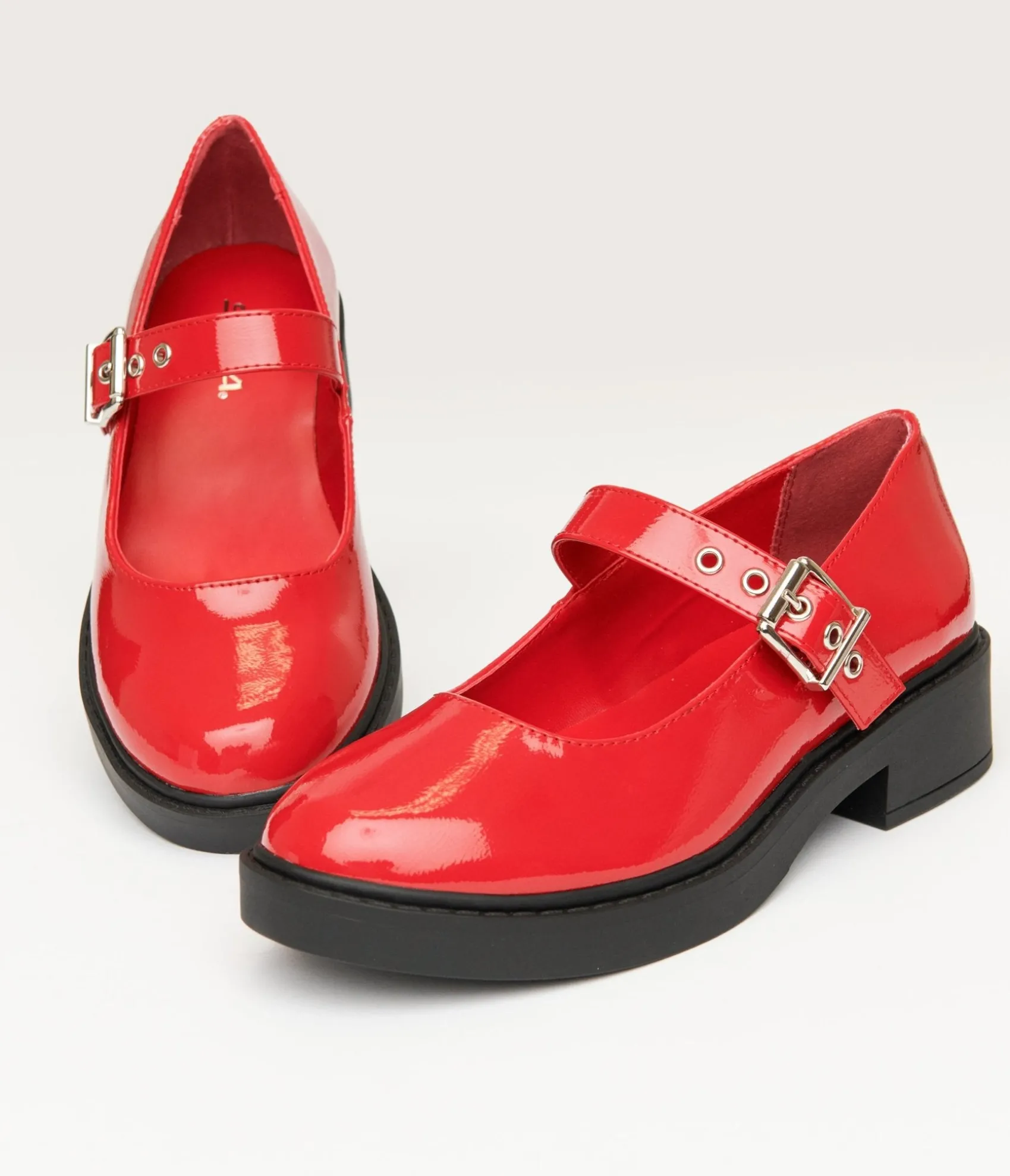 Unique Vintage Red Patent Leatherette Mary Jane Platforms Store