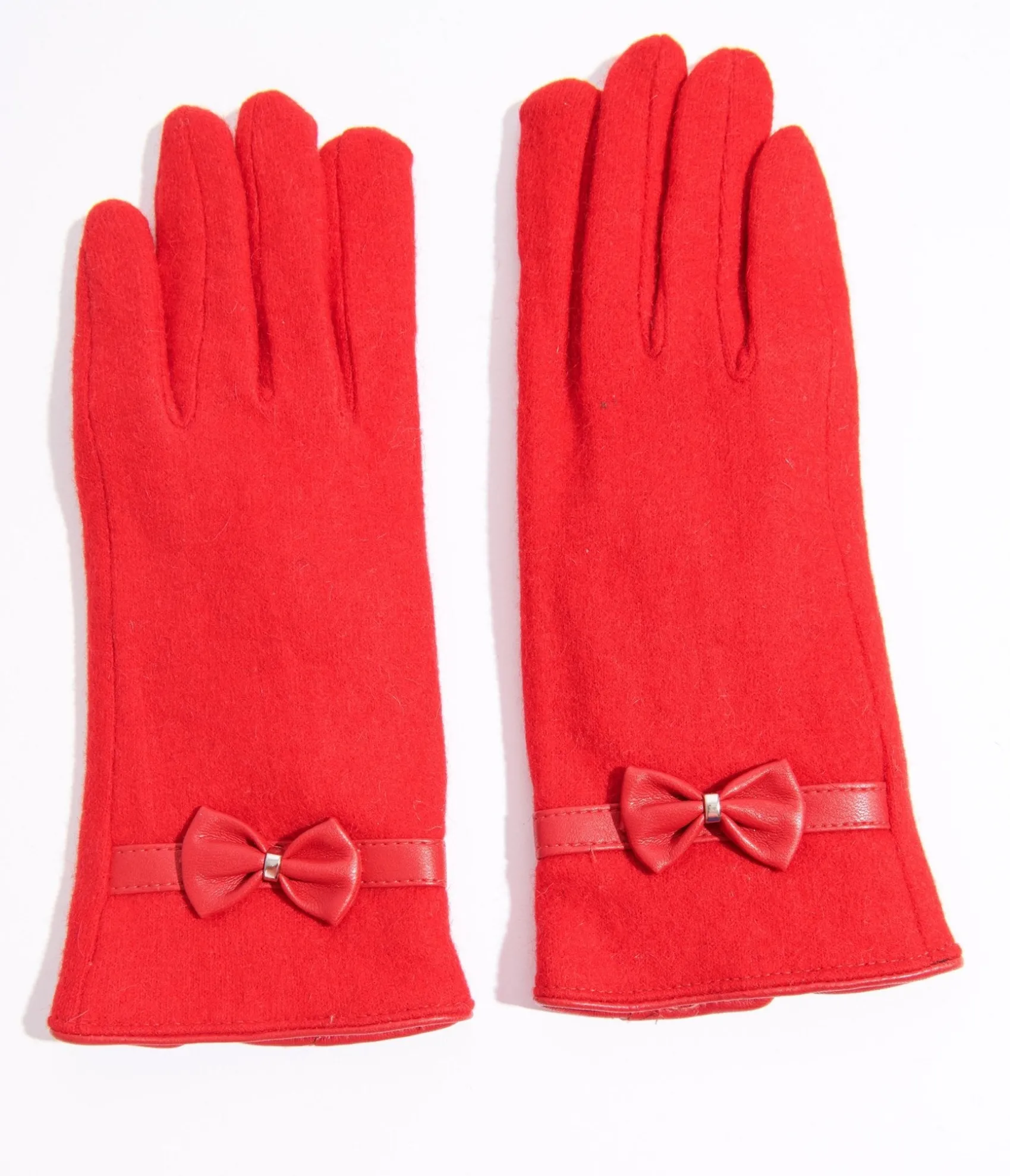 Unique Vintage Red Wool Texting Gloves Cheap