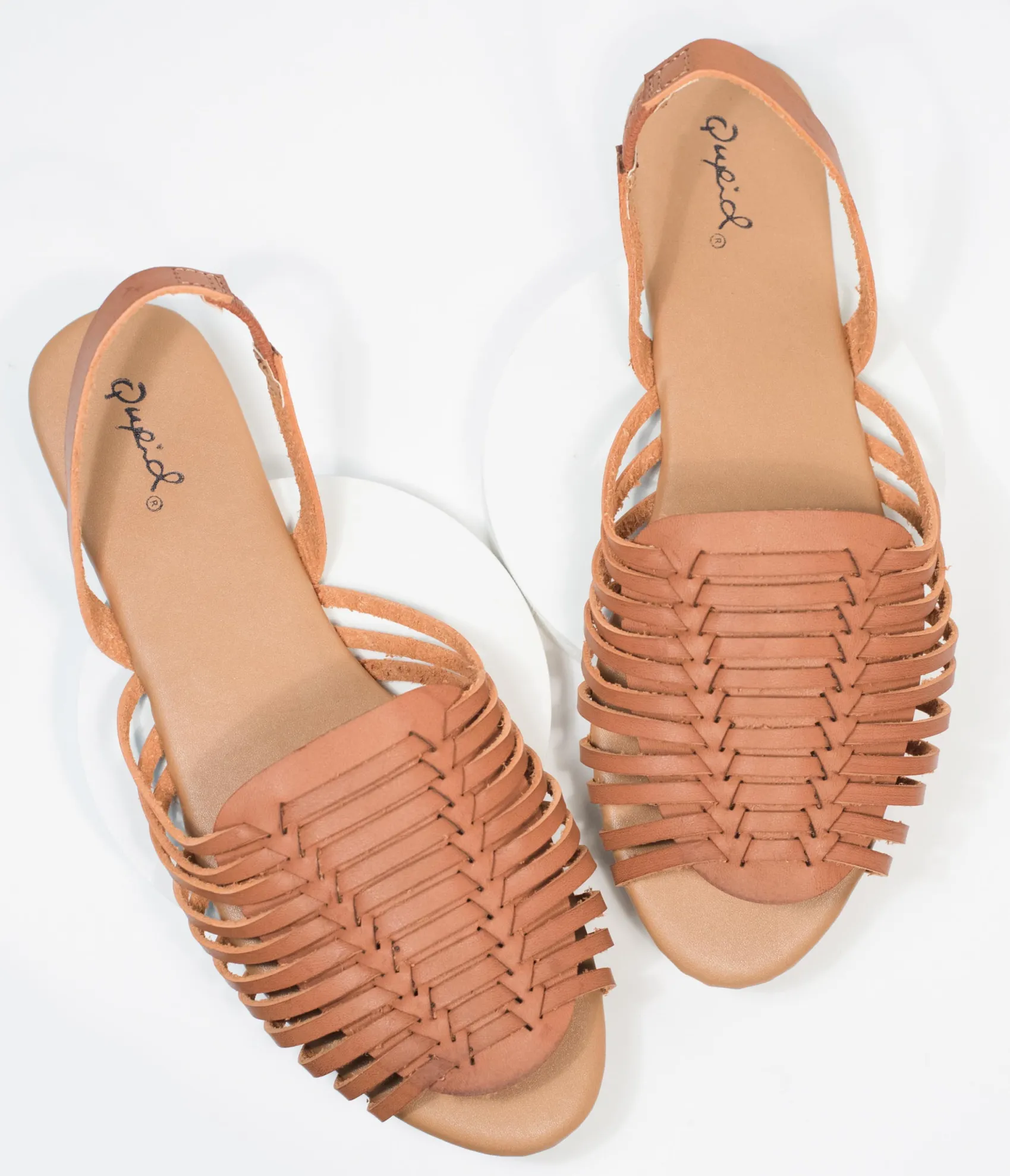 Unique Vintage Retro Brown Woven Leatherette Sandal Fashion