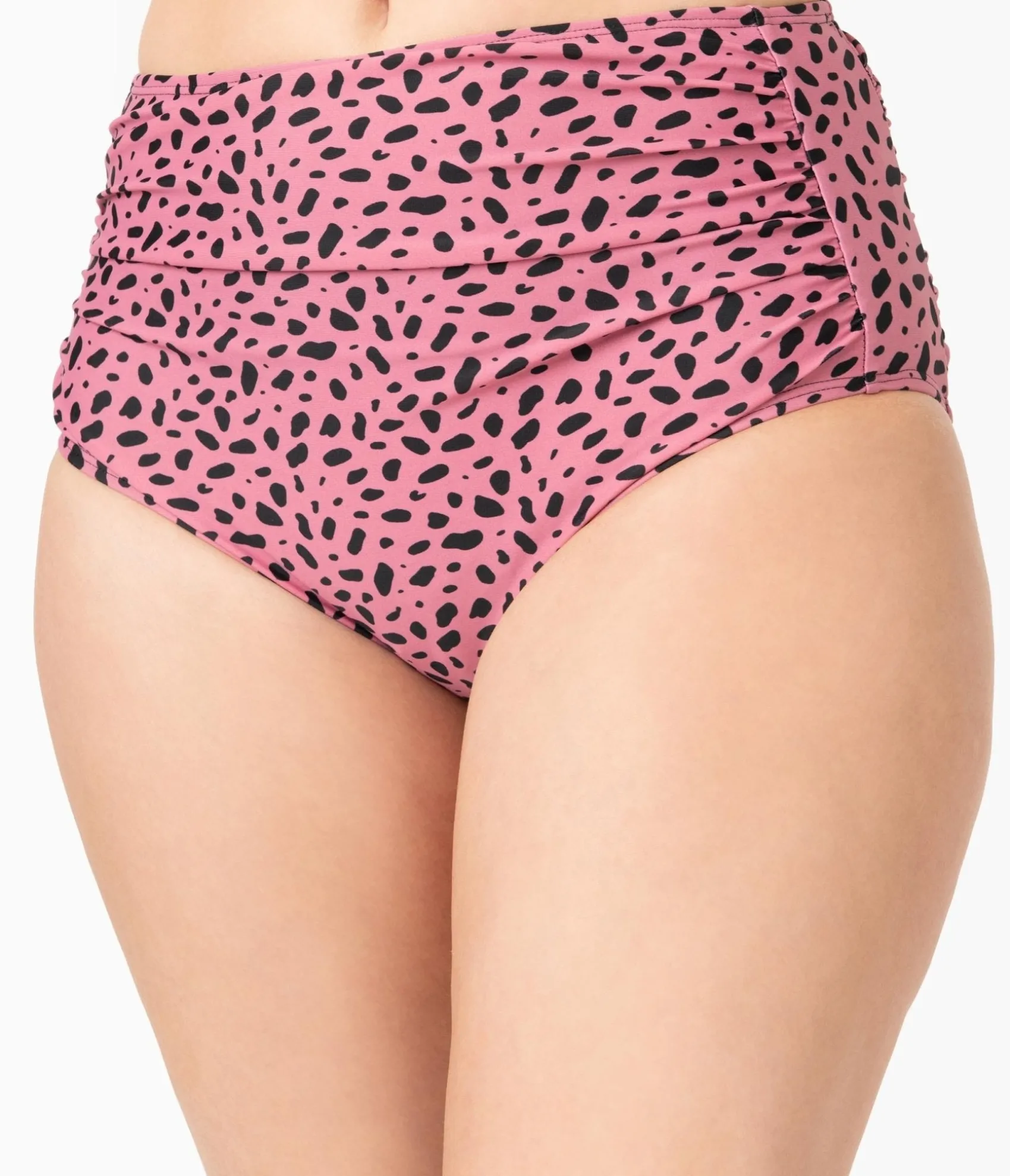 Unique Vintage Retro Pink Leopard Print Swim Bottom New