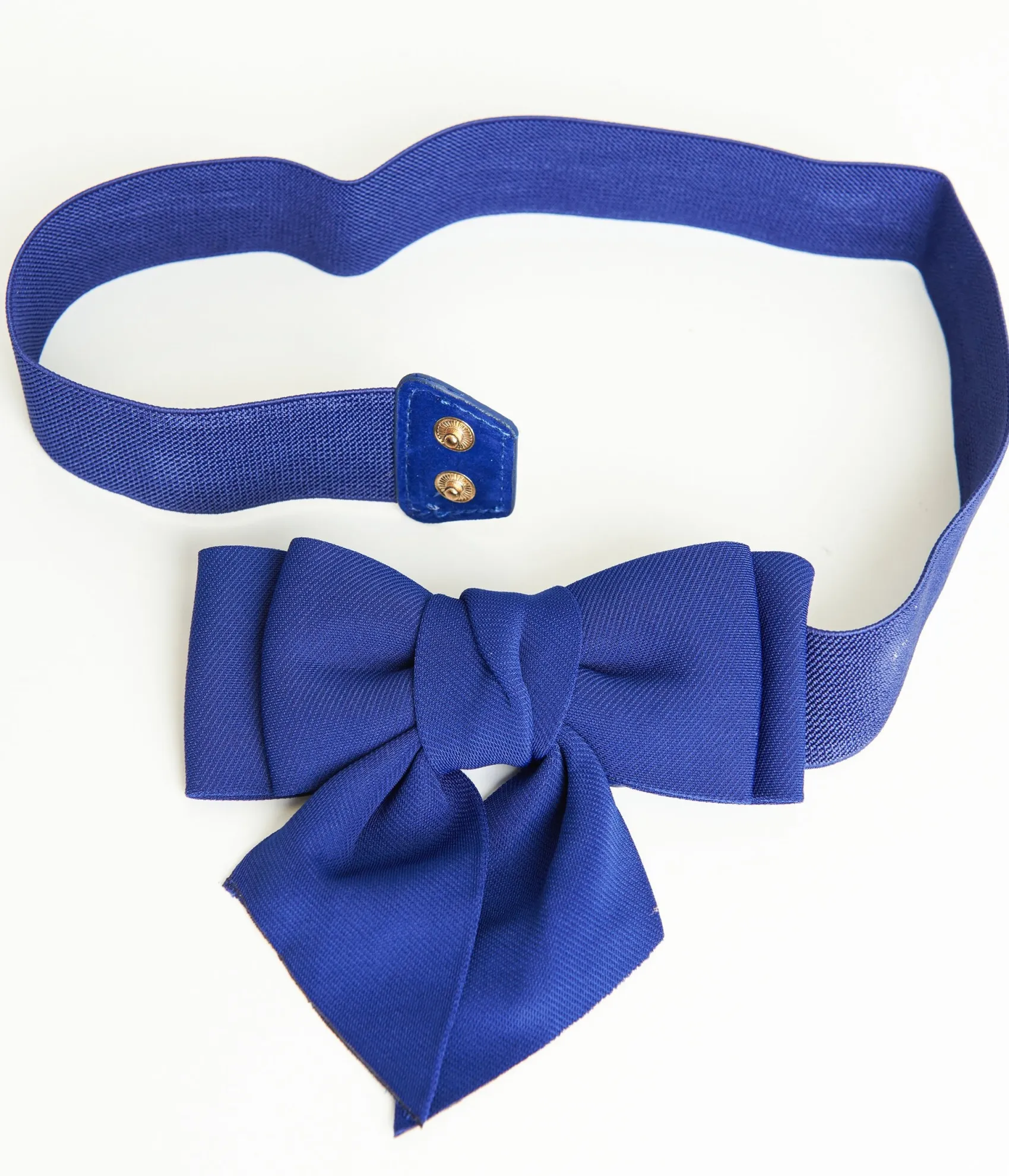Unique Vintage Royal Blue Elastic Bow Belt Fashion