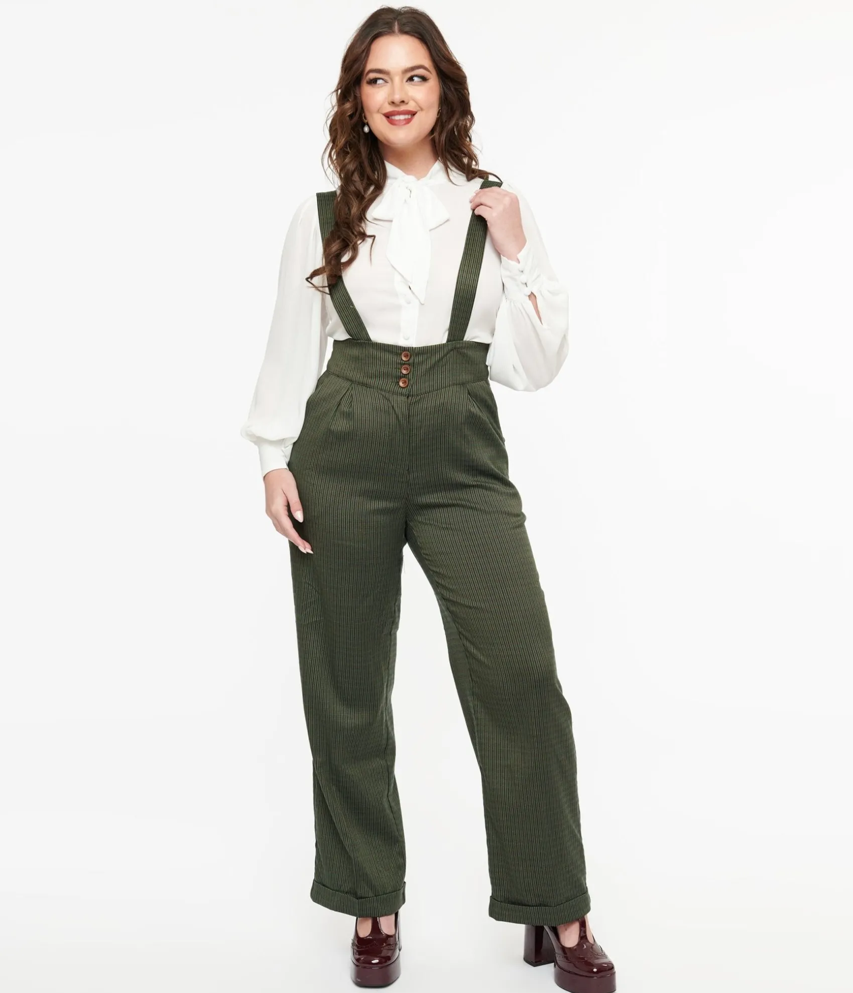 Unique Vintage Royal Monk 1940s Green Check Jenny Trousers Best Sale