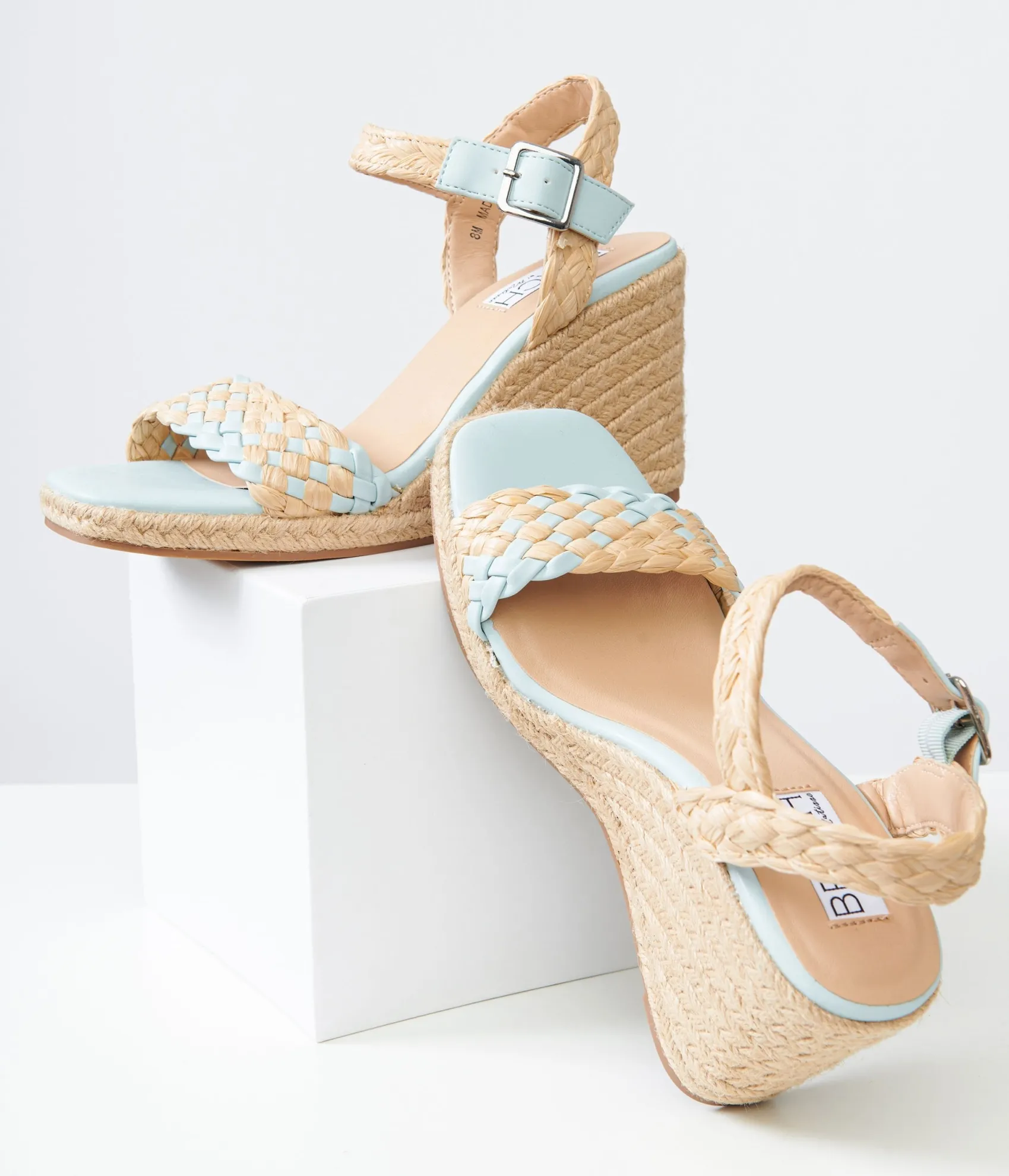 Unique Vintage 1970s Aqua Getty Wedge Sandals Shop