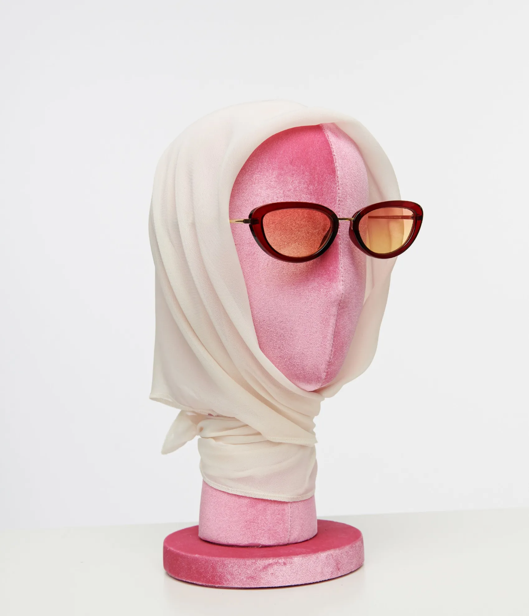 Unique Vintage 1950s Beige Chiffon Hair Scarf Shop