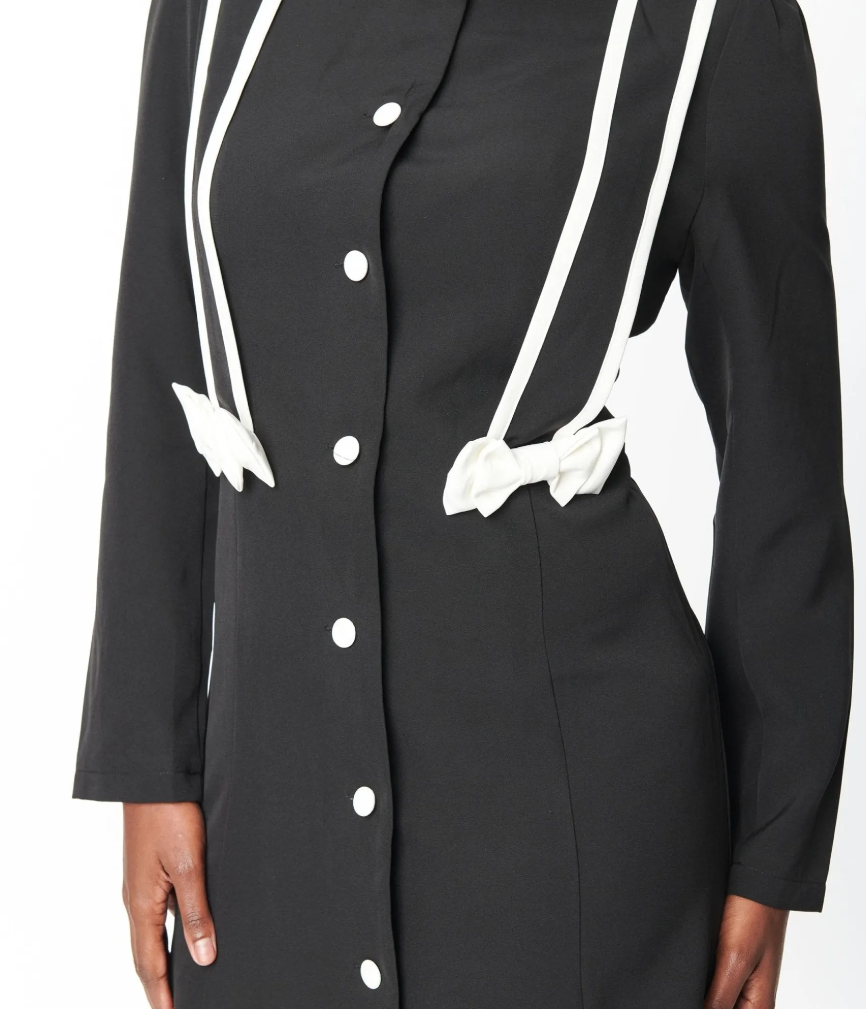 Unique Vintage 1970s Black & White Bow Coat Online