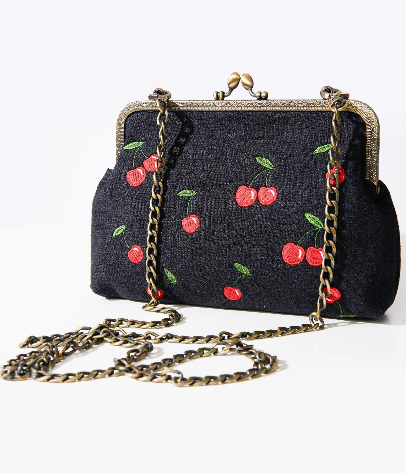 Unique Vintage 1950s Black Cherry Handbag Shop